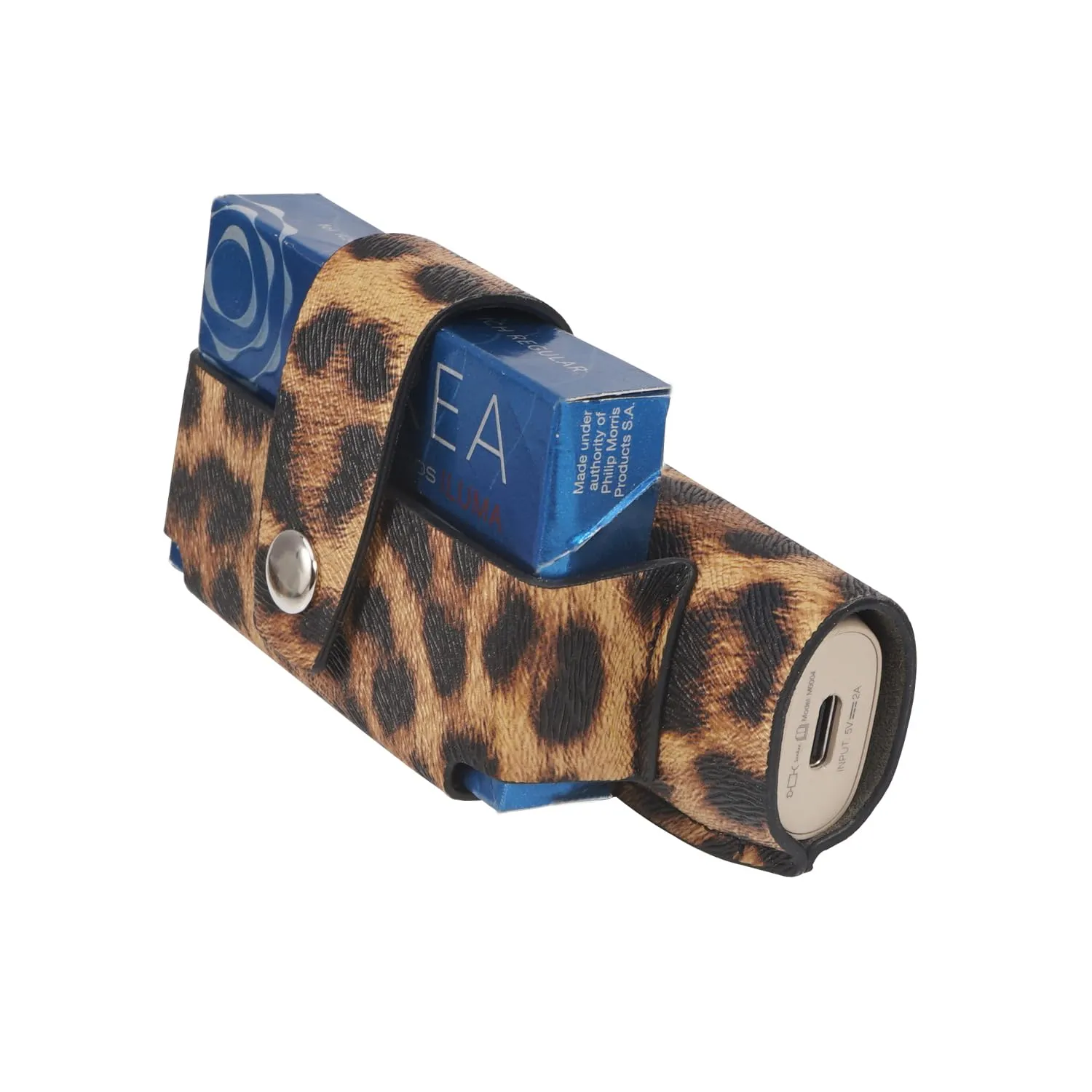 Custodia Case Organizzatore tutto in uno per iqos iluma one/ILUMA i one e portasigarette (W-Leopardo marrone) - immagine 5