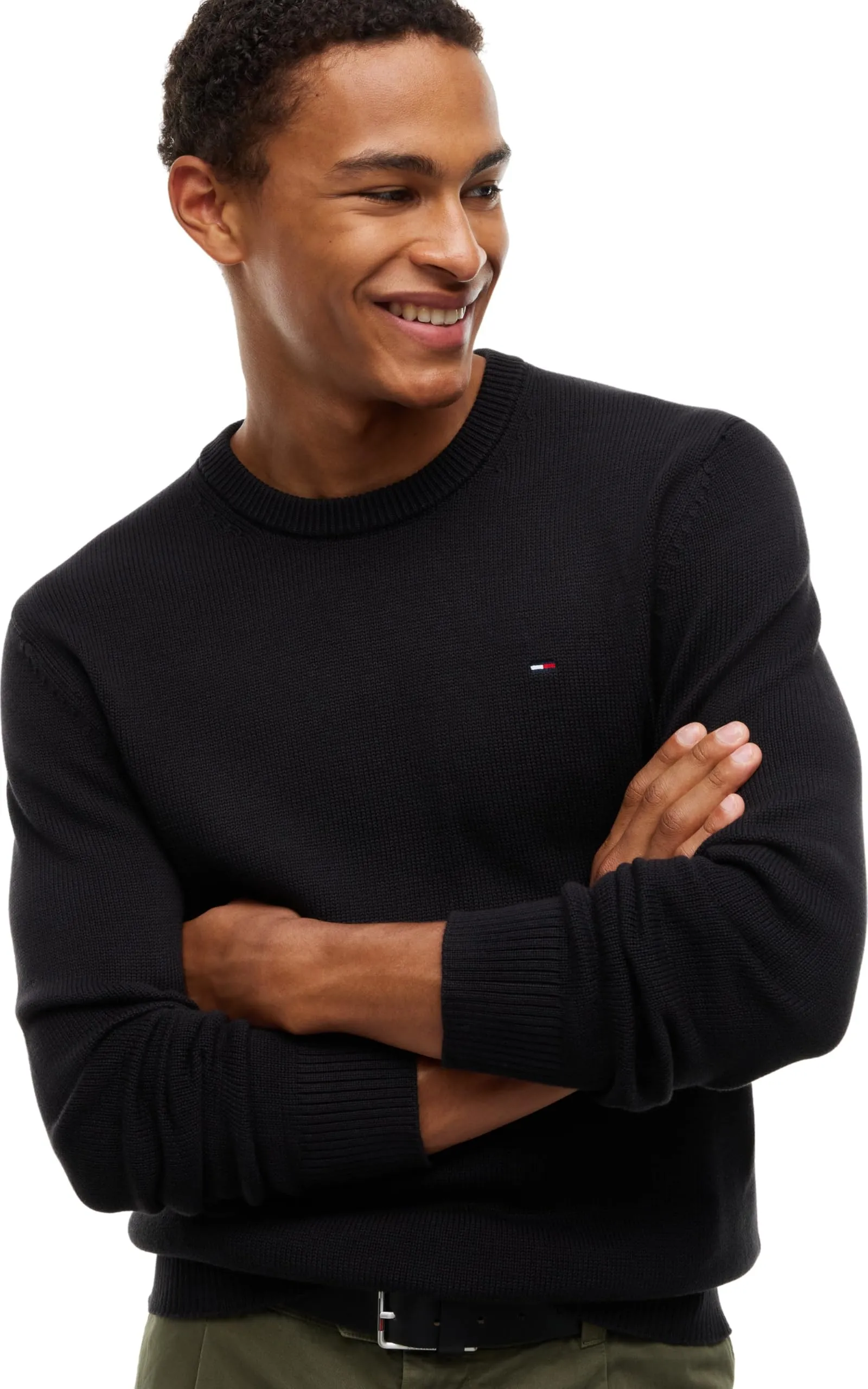Tommy Jeans Uomo Pullover Sweater Slim Fit, Nero (Black), M - immagine 3