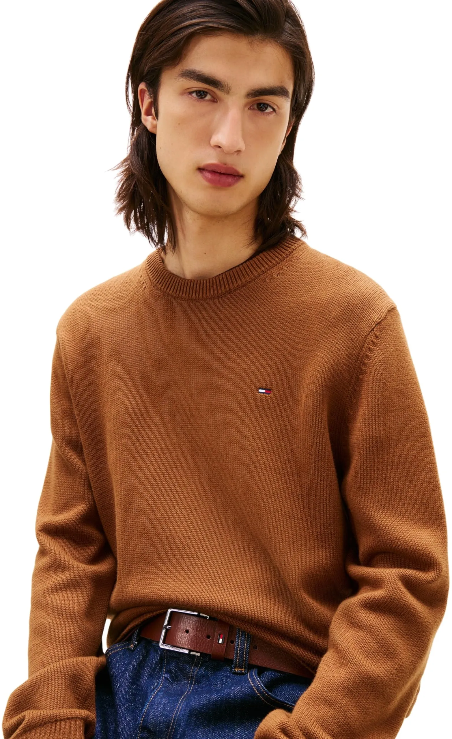 Tommy Jeans Uomo Pullover Sweater Slim Fit, Beige (Coastal Taupe), L - immagine 3