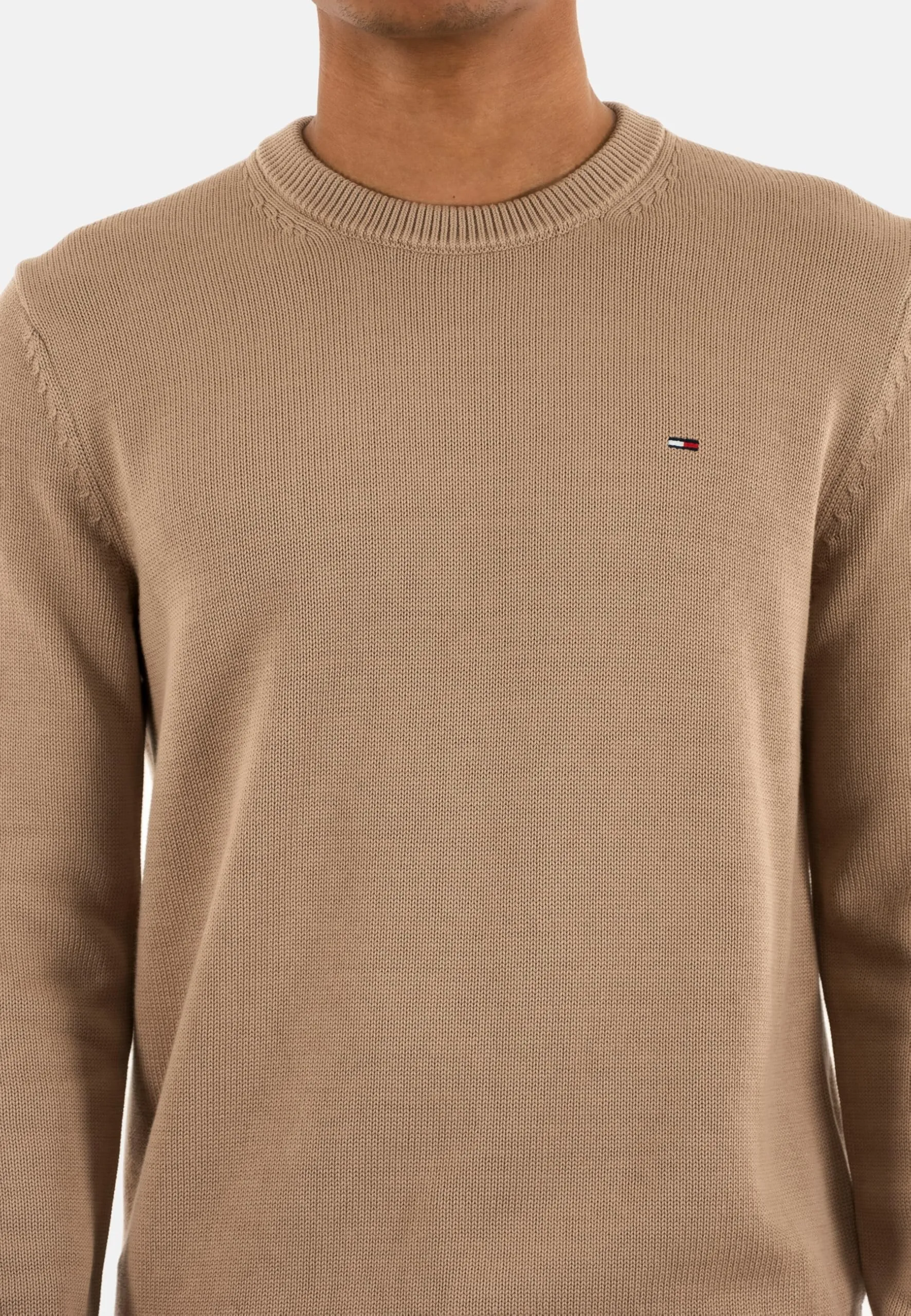 Tommy Jeans Uomo Pullover Sweater Slim Fit, Beige (Coastal Taupe), L - immagine 4