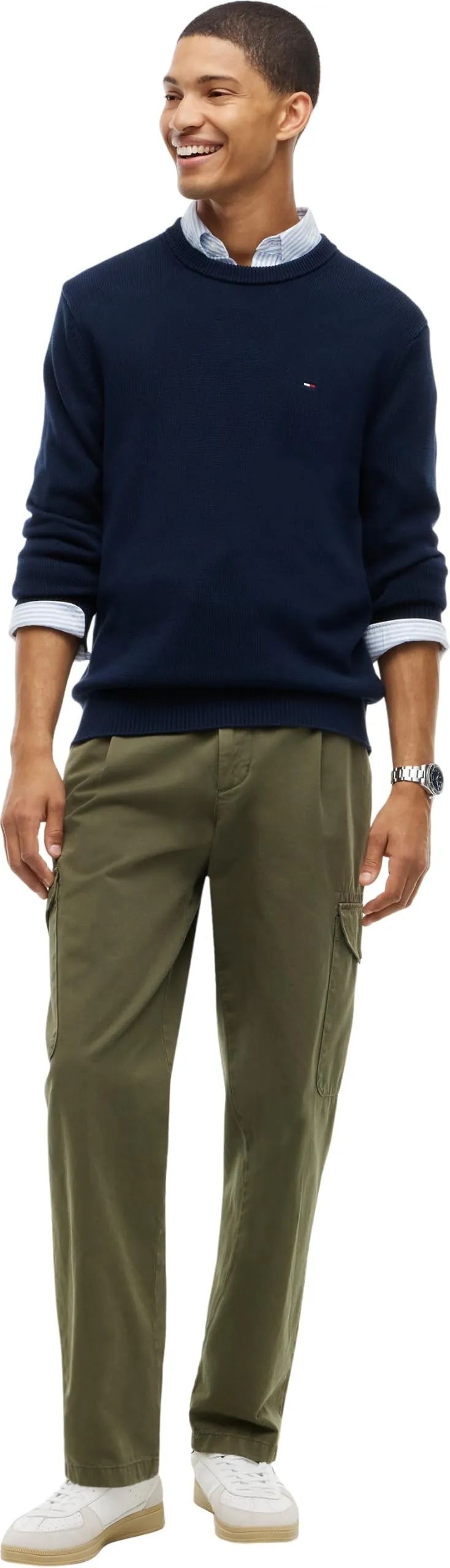Tommy Jeans Uomo Pullover Sweater Slim Fit, Blu (Dark Night Navy), L - immagine 4