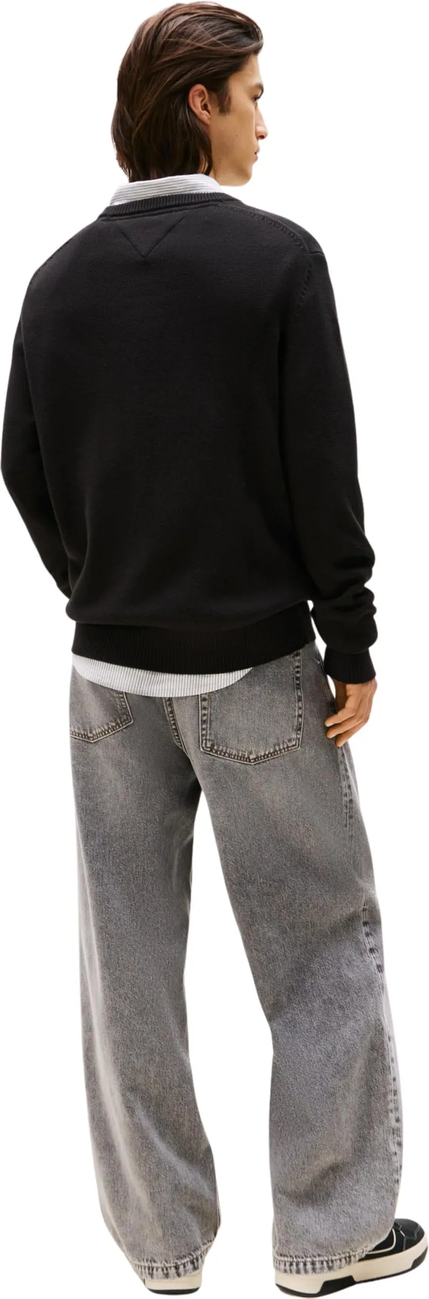 Tommy Jeans Uomo Pullover Sweater Slim Fit, Nero (Black), S - immagine 2