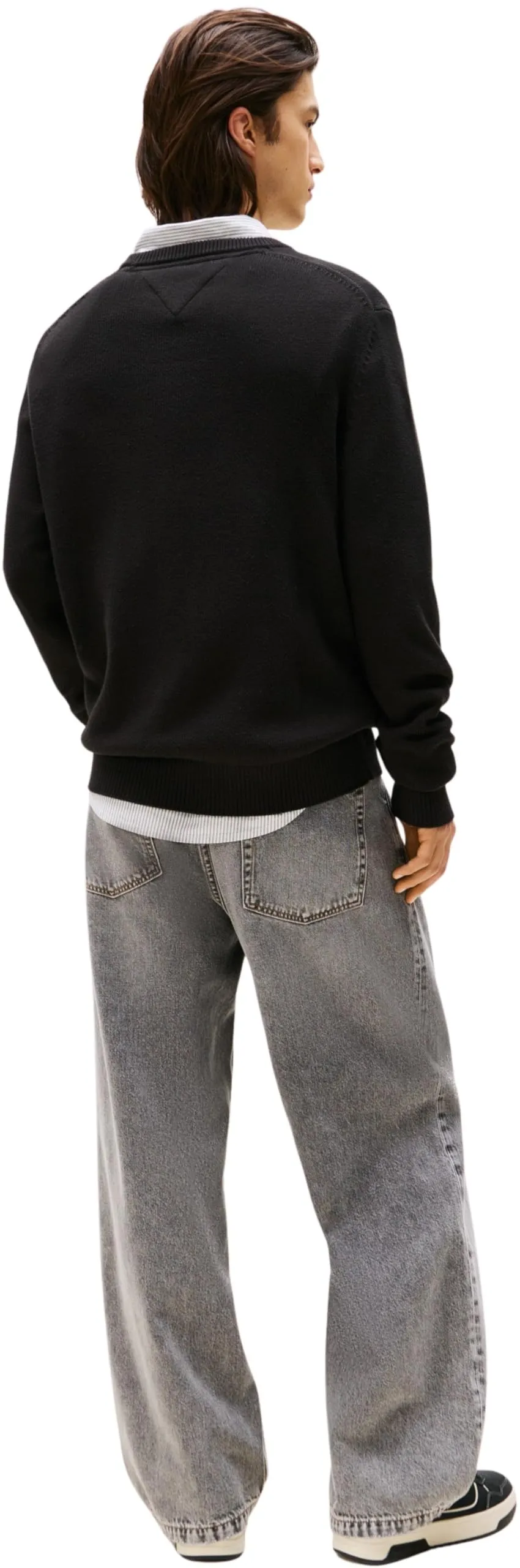 Tommy Jeans Uomo Pullover Sweater Slim Fit, Nero (Black), 4XL - immagine 2