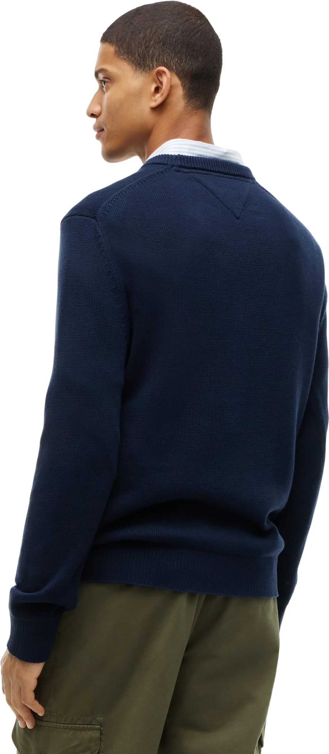 Tommy Jeans Uomo Pullover Sweater Slim Fit, Blu (Dark Night Navy), XS - immagine 2