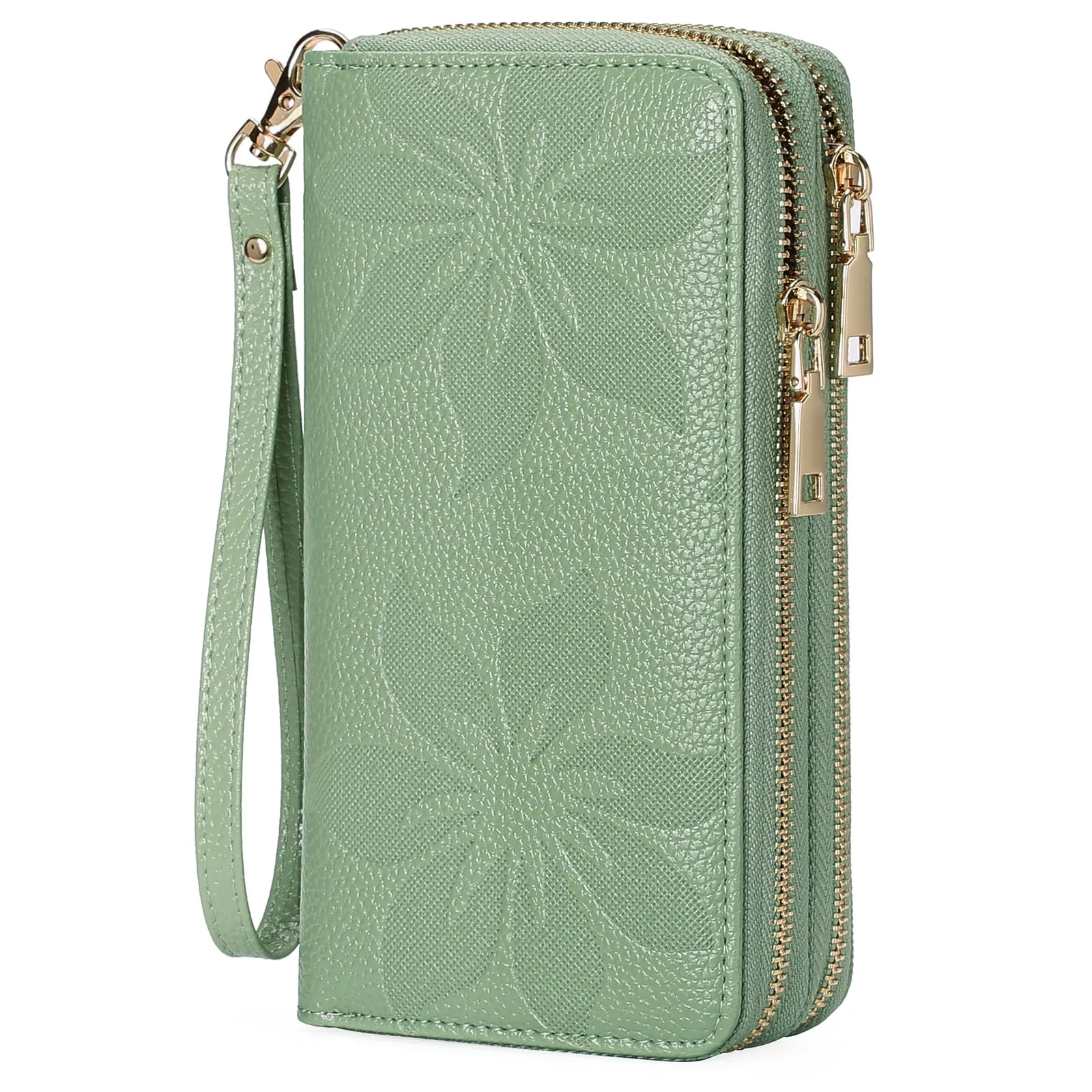 GOIACII Portafoglio Donna Grande Capacità Doppia Cerniera Porta Carta di Credito Portafogli da Donna in Pelle con Blocco RFID Telefono Wristlet - immagine 1