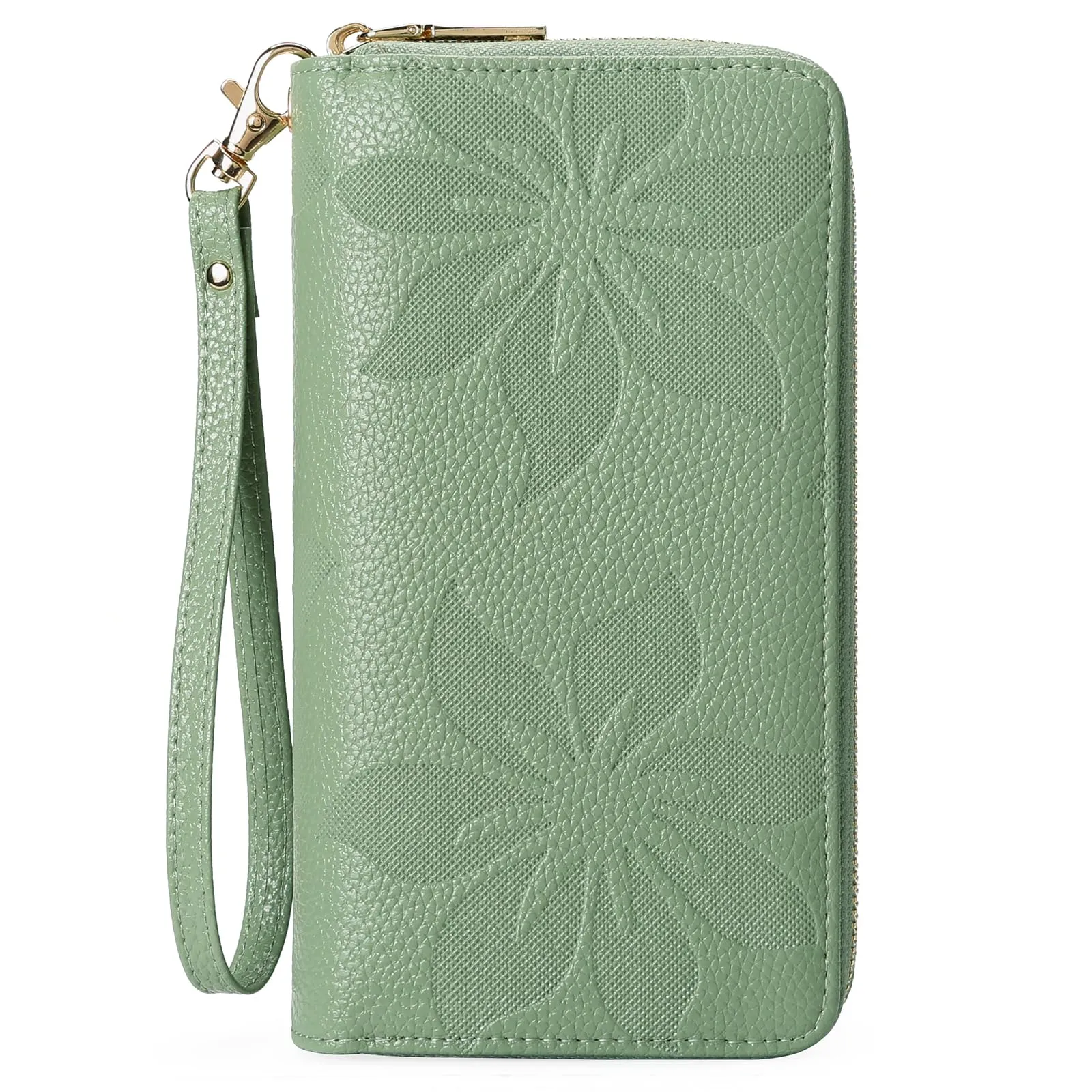 GOIACII Portafoglio Donna Grande Capacità Doppia Cerniera Porta Carta di Credito Portafogli da Donna in Pelle con Blocco RFID Telefono Wristlet - immagine 9