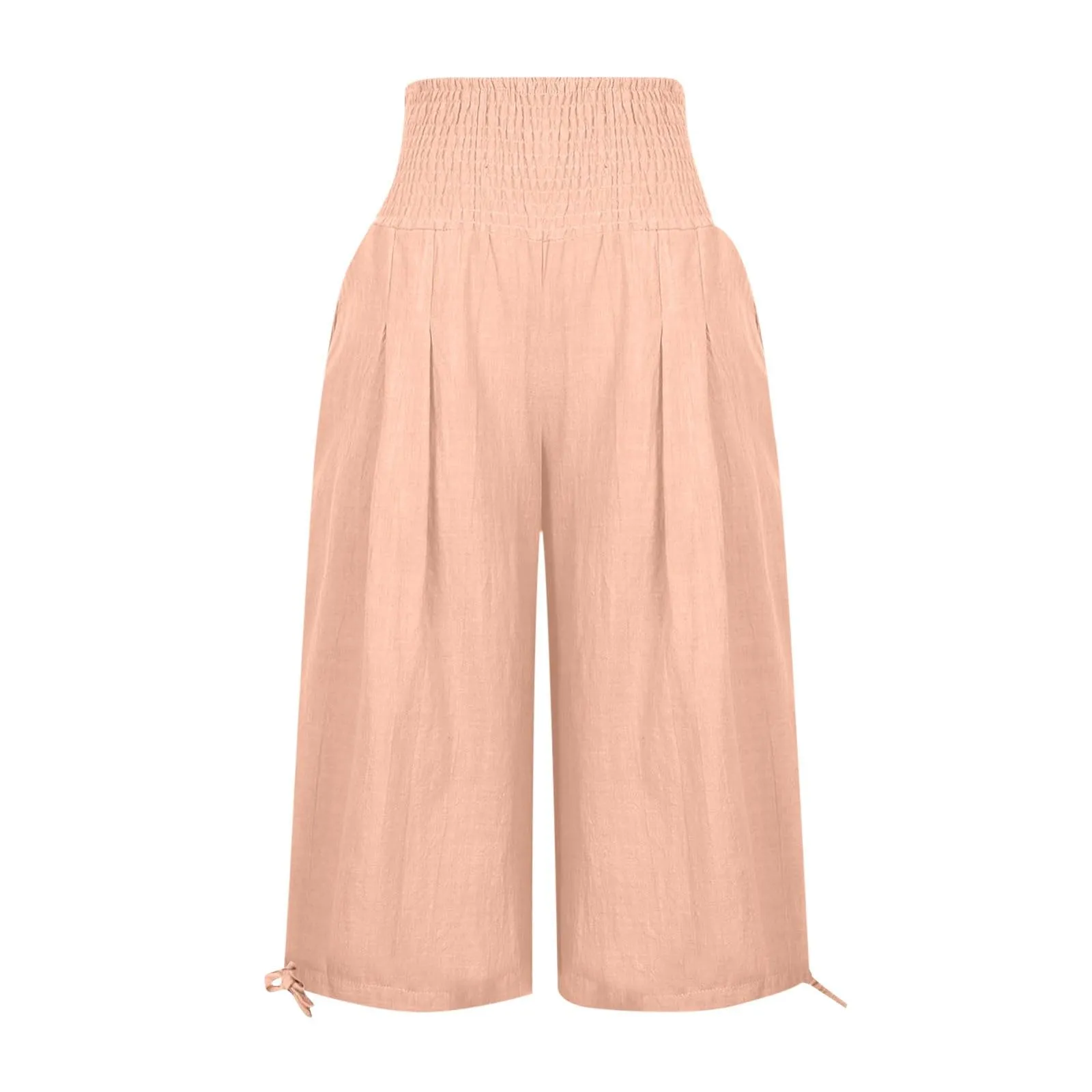 Pantaloni Capri Donna Estivi Curvy Bermuda Cotone E Lino Leggeri Da Donna Pinocchietti Capri Sportivi Casual Pantaloni Cropped Di Lino Spiaggia Pantalone Al Ginocchio Da Corsa Pants Eleganti Baggy - immagine 4