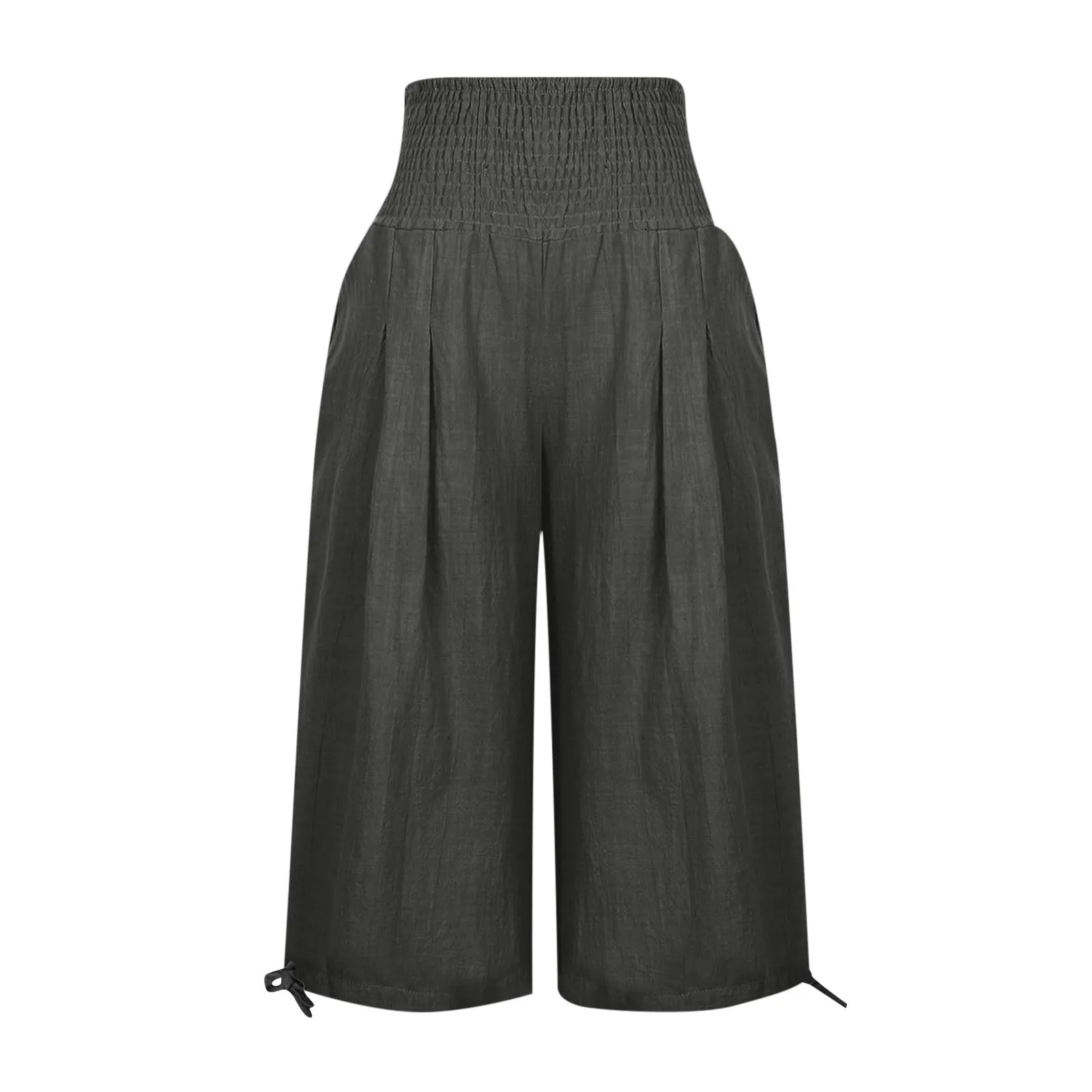 Pantaloni Capri Donna Estivi Curvy Bermuda Cotone E Lino Leggeri Da Donna Pinocchietti Capri Sportivi Casual Pantaloni Cropped Di Lino Spiaggia Pantalone Al Ginocchio Da Corsa Pants Eleganti Baggy - immagine 5