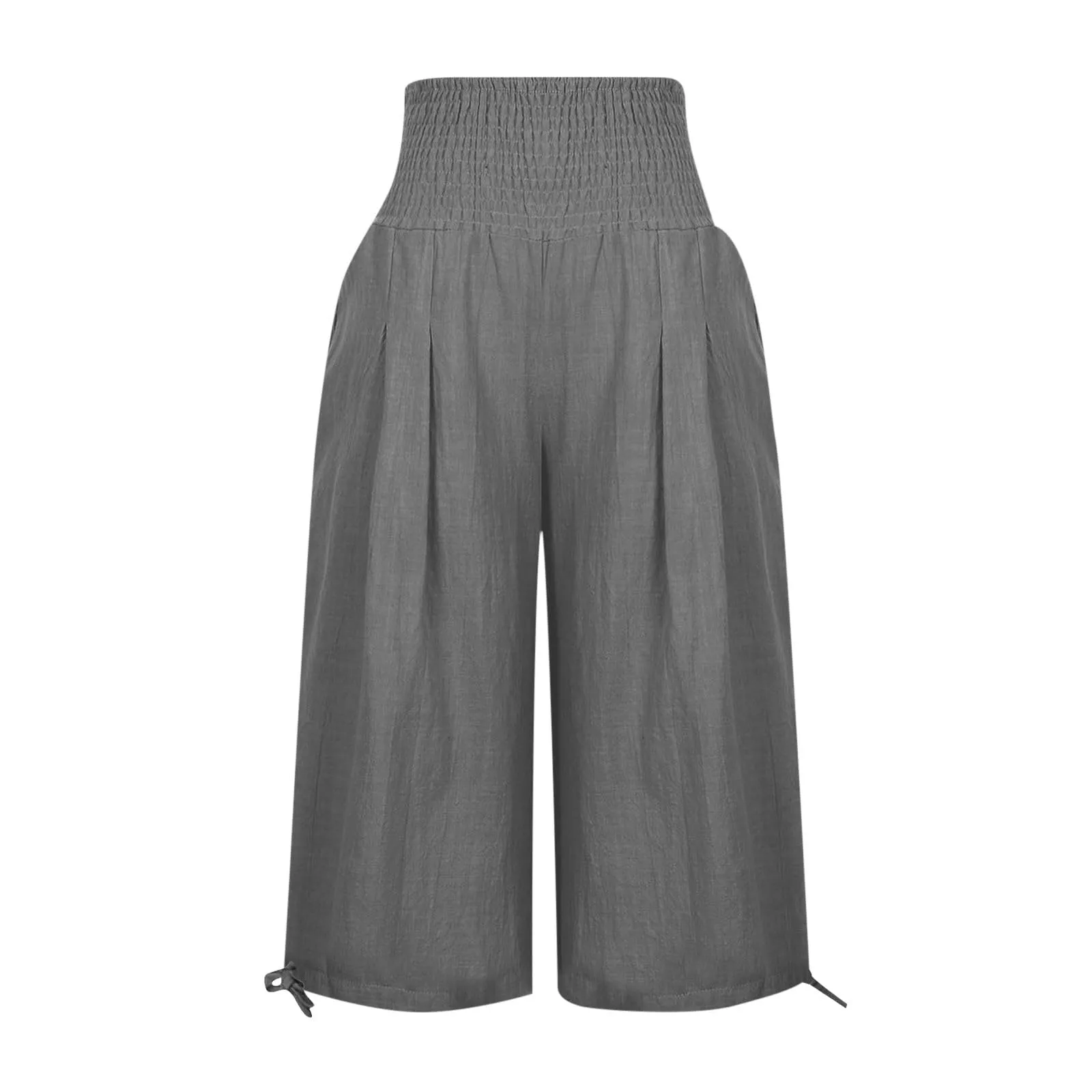 Pantaloni Capri Donna Estivi Curvy Bermuda Cotone E Lino Leggeri Da Donna Pinocchietti Capri Sportivi Casual Pantaloni Cropped Di Lino Spiaggia Pantalone Al Ginocchio Da Corsa Pants Eleganti Baggy - immagine 4