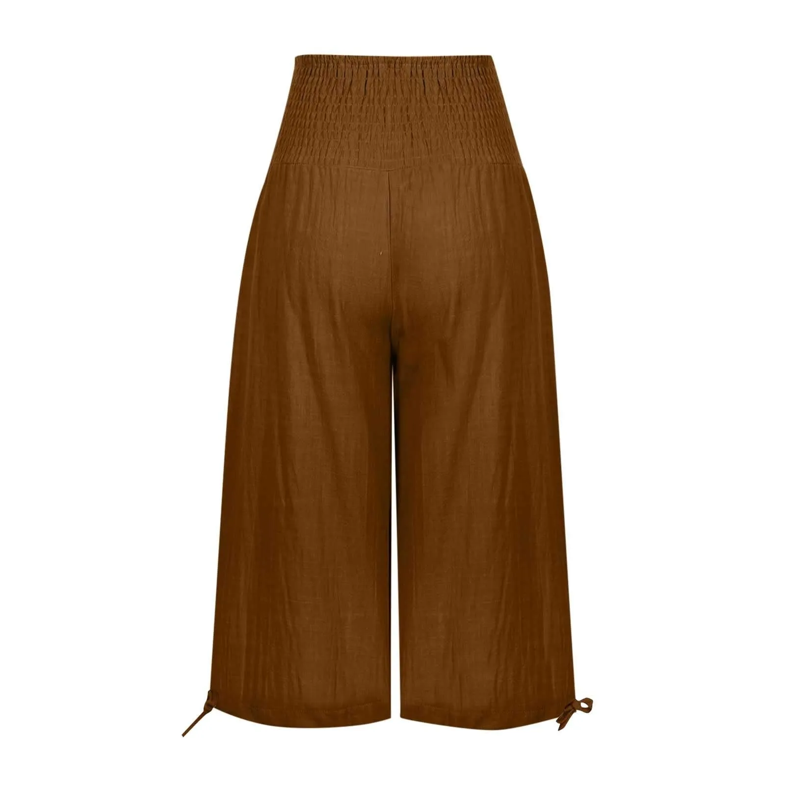 Pantaloni Capri Donna Estivi Curvy Bermuda Cotone E Lino Leggeri Da Donna Pinocchietti Capri Sportivi Casual Pantaloni Cropped Di Lino Spiaggia Pantalone Al Ginocchio Da Corsa Pants Eleganti Baggy - immagine 5