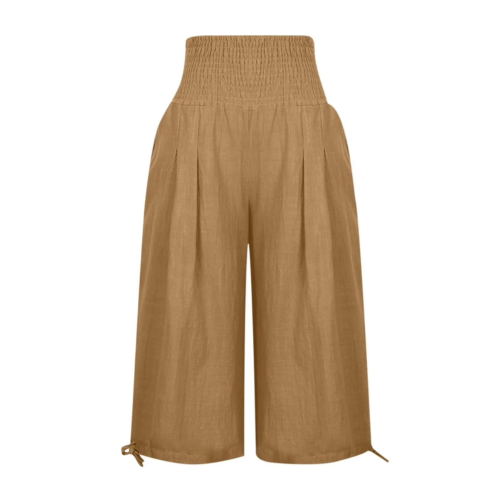 Pantaloni Capri Donna Estivi Curvy Bermuda Cotone E Lino Leggeri Da Donna Pinocchietti Capri Sportivi Casual Pantaloni Cropped Di Lino Spiaggia Pantalone Al Ginocchio Da Corsa Pants Eleganti Baggy - immagine 5