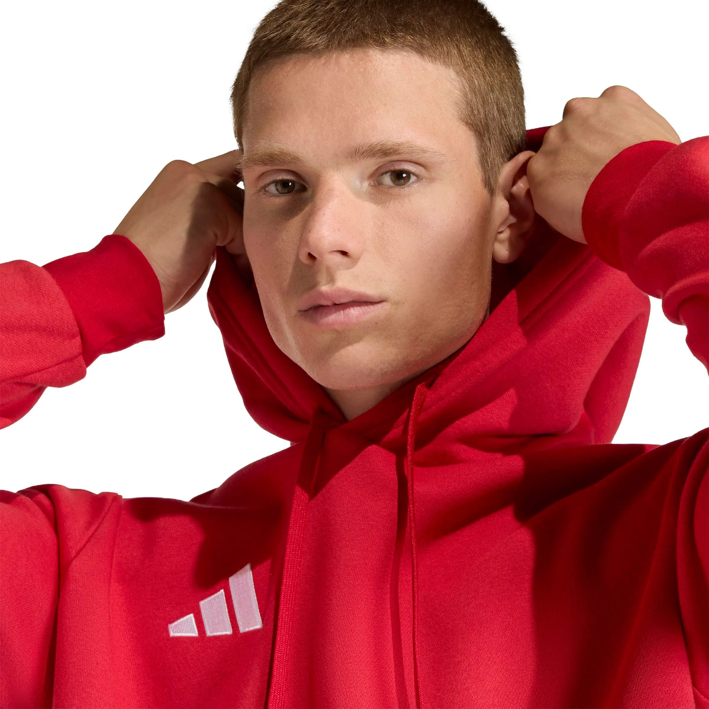 adidas Uomo Entrada26 Hoodie Sweatshirt, Team Power Red 2/White, XL Tall - immagine 4