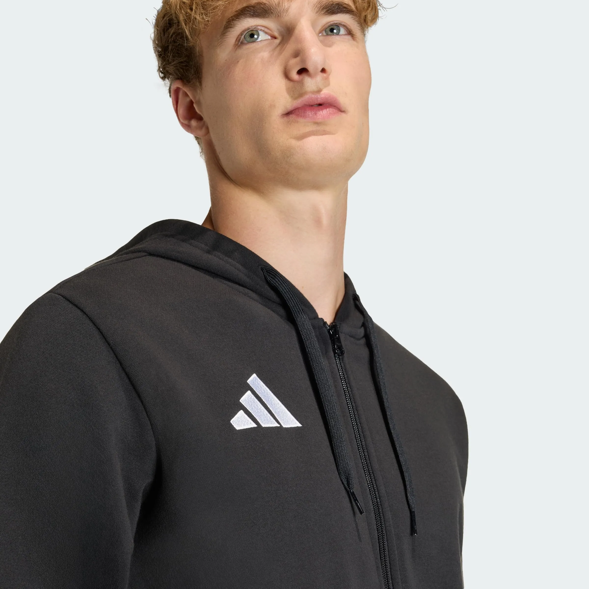adidas Uomo Entrada26 Full Zip Hoodie Sweatshirt, Black/White, M Extra Tall - immagine 2
