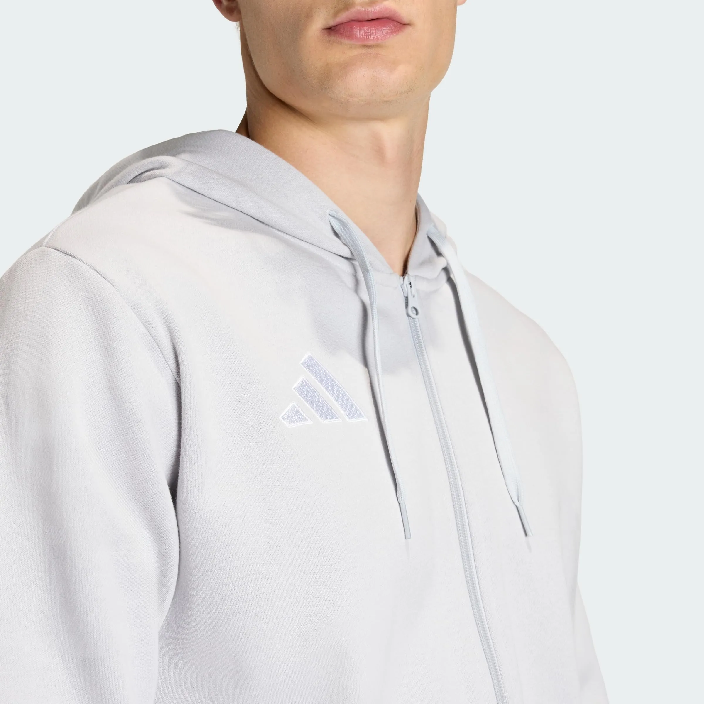 adidas Uomo Entrada26 Full Zip Hoodie Sweatshirt, Team Light Grey/White, XS - immagine 2