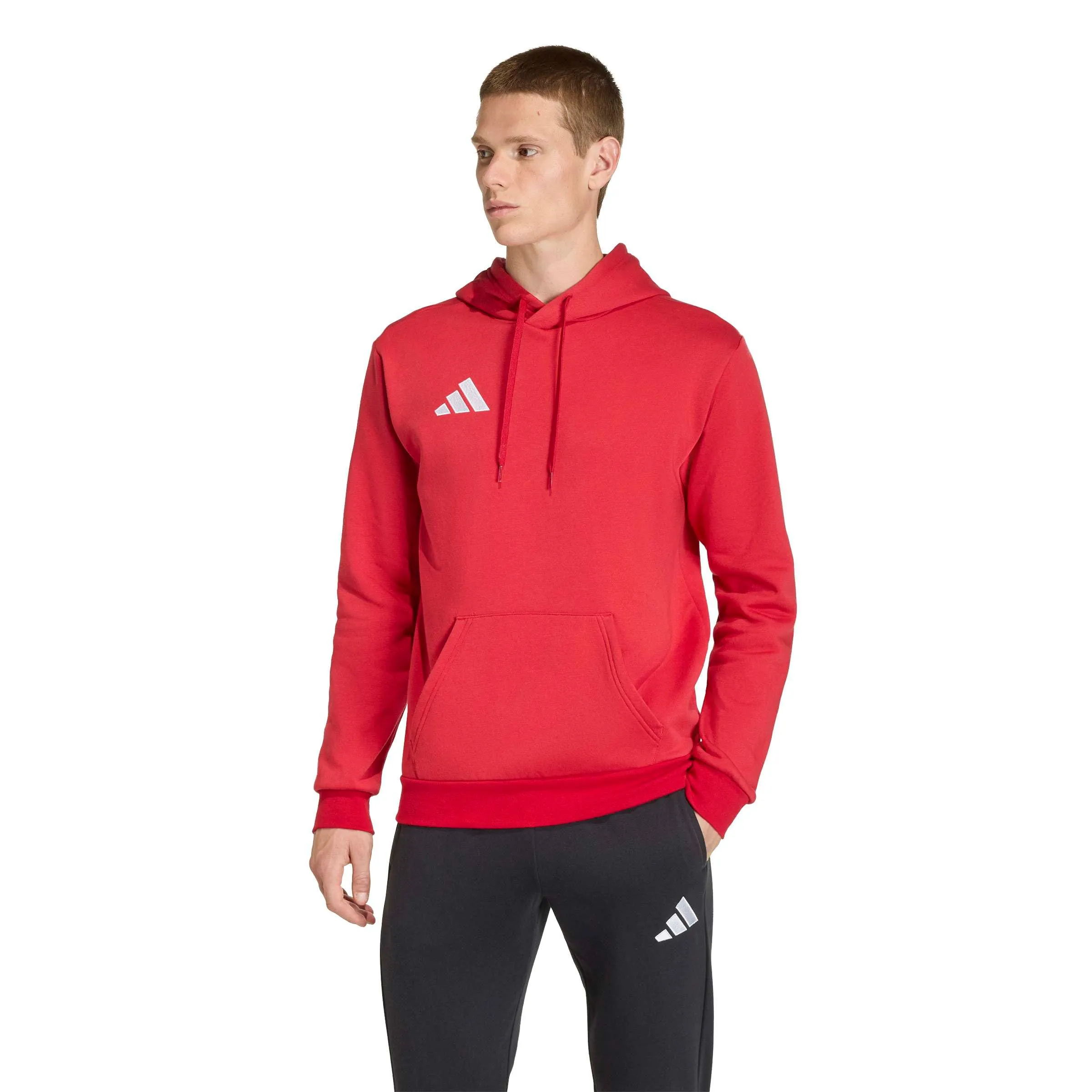adidas Uomo Entrada26 Hoodie Sweatshirt, Team Power Red 2/White, L Tall - immagine 3