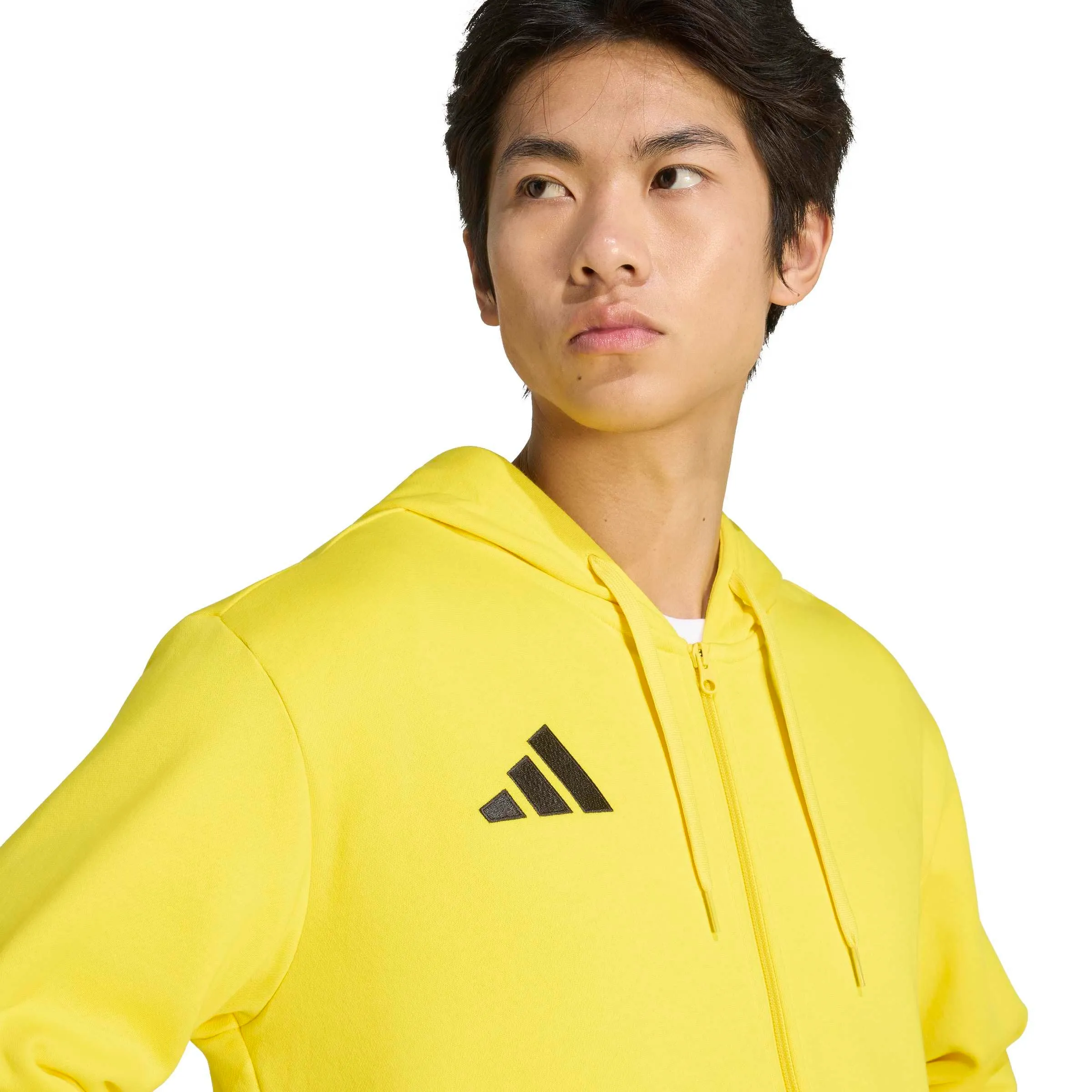 adidas Uomo Entrada26 Full Zip Hoodie Sweatshirt, Team Yellow/Black, S - immagine 5