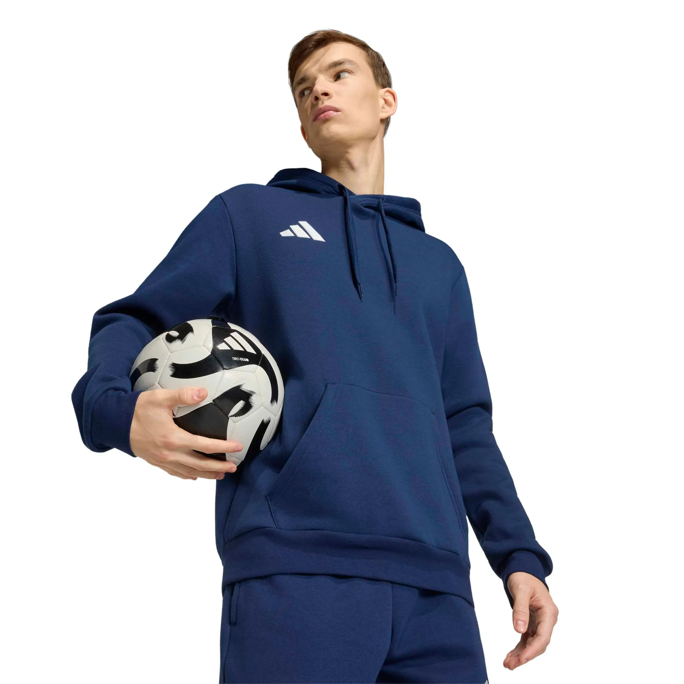 adidas Uomo Entrada26 Hoodie Sweatshirt, Team Navy Blue 2/White, M Tall - immagine 4