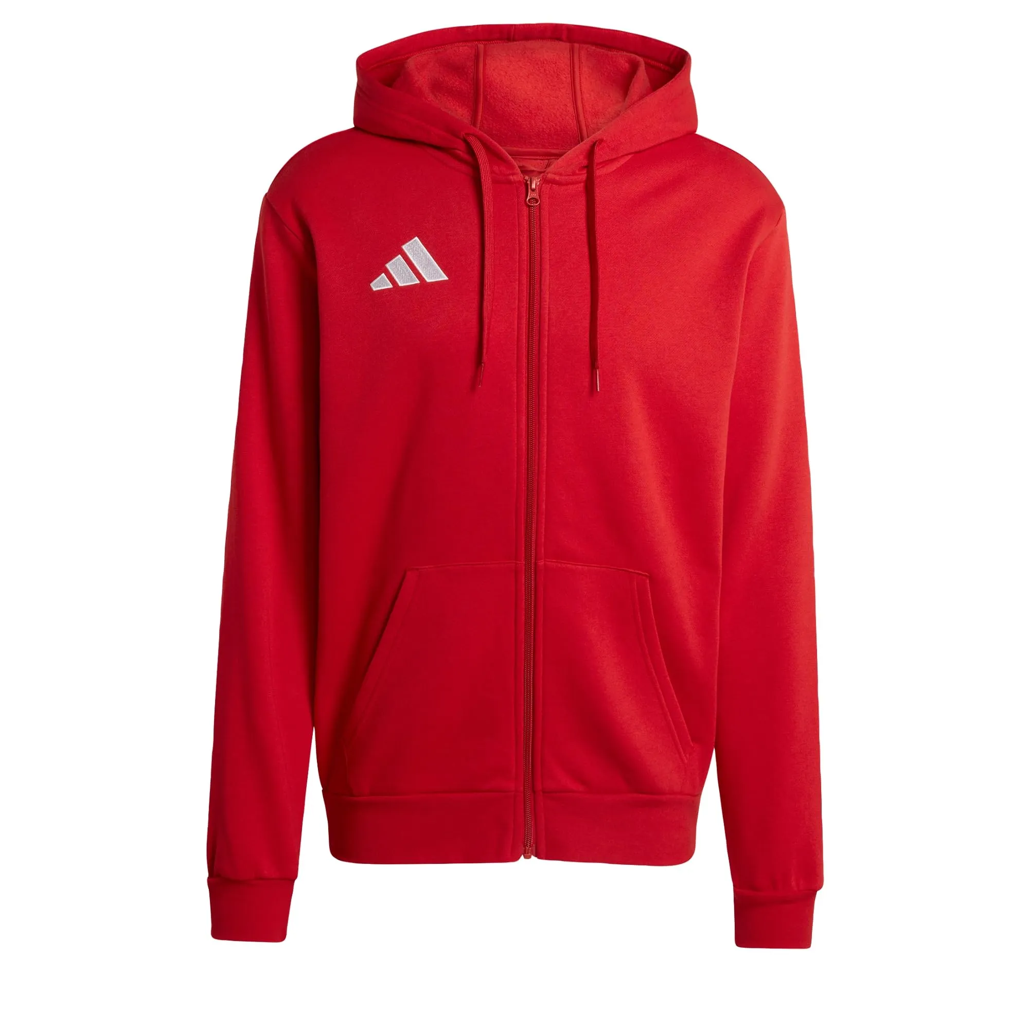 adidas Uomo Entrada26 Full Zip Hoodie Sweatshirt, Team Power Red 2/White, S - immagine 1