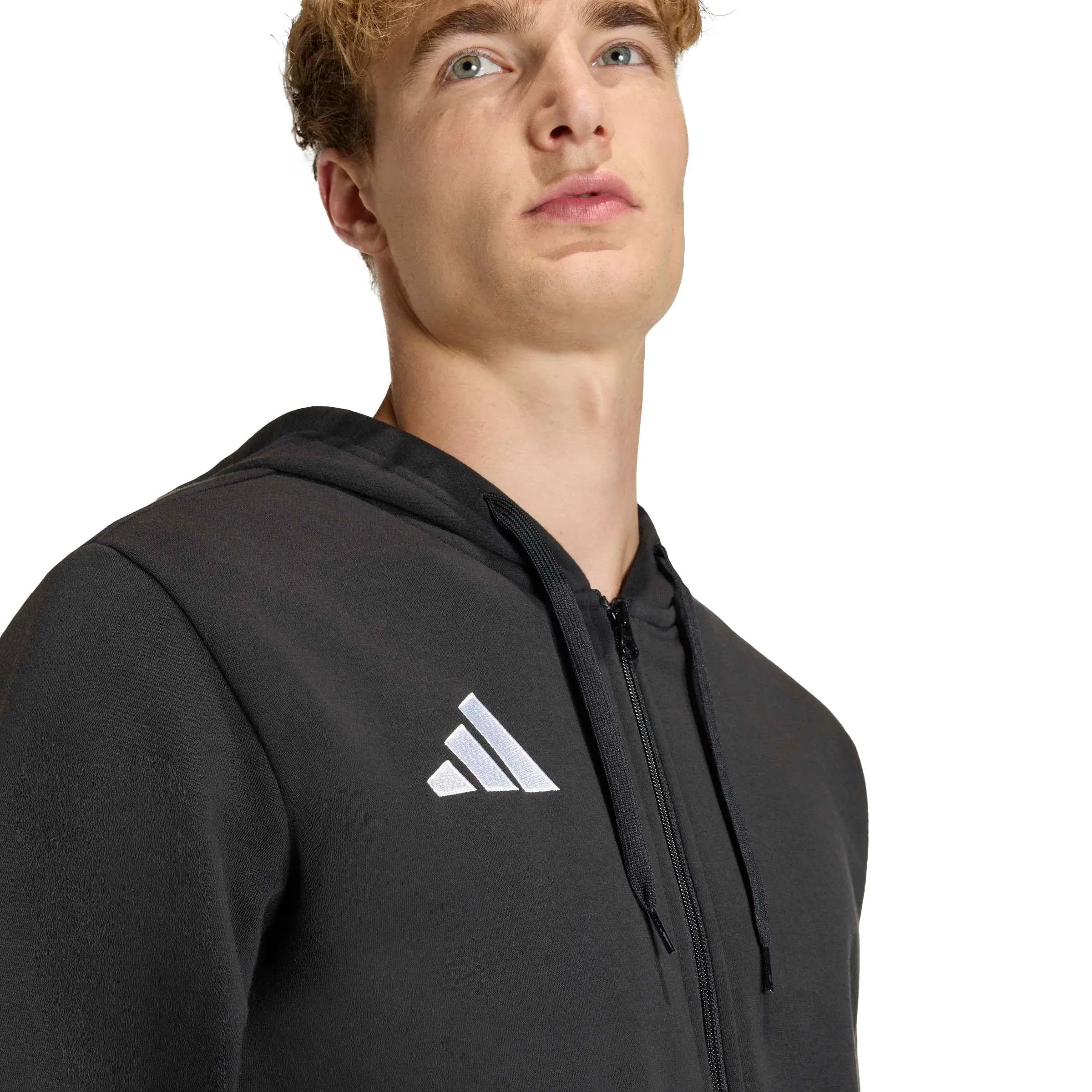 adidas Uomo Entrada26 Full Zip Hoodie Sweatshirt, Black/White, XL - immagine 3