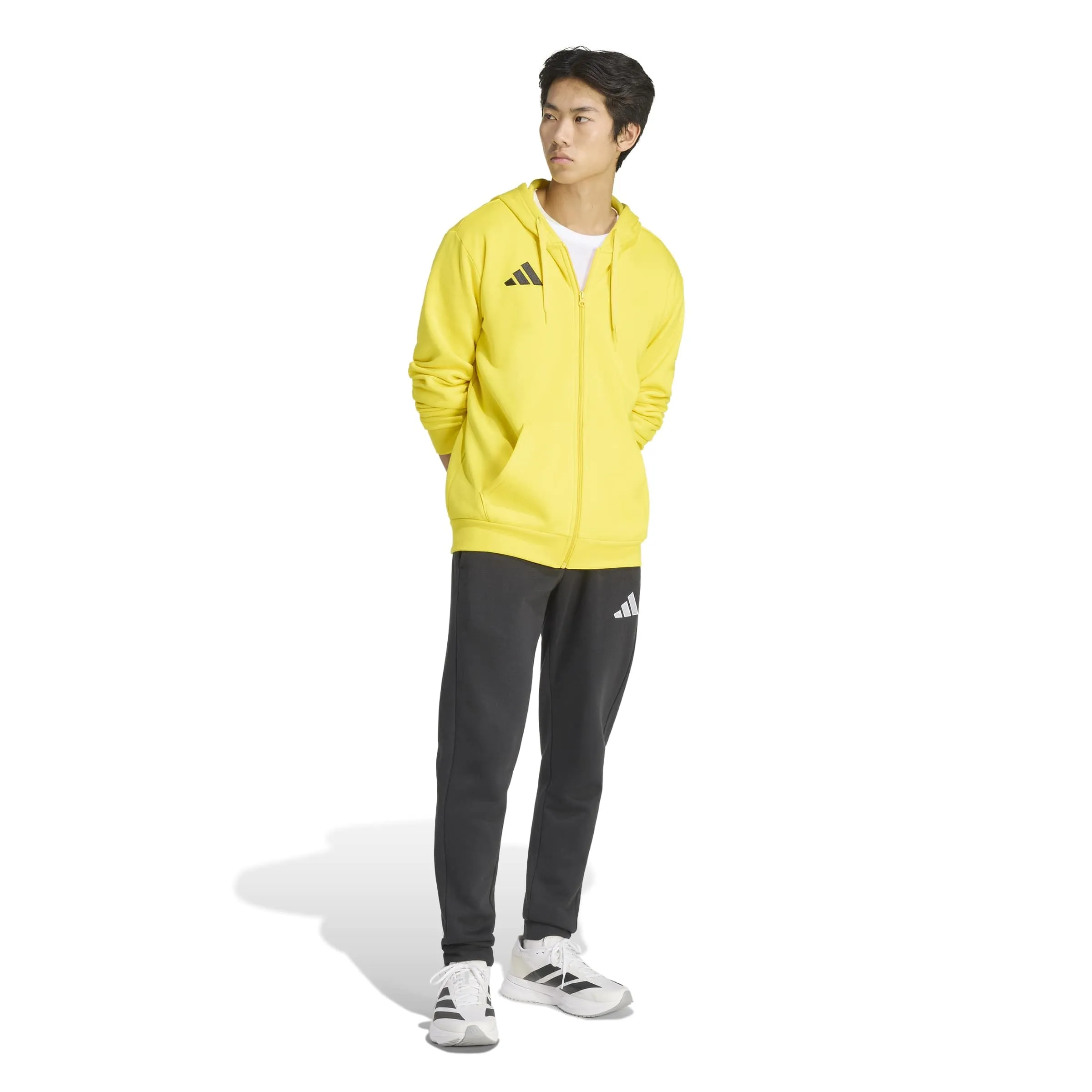 adidas Uomo Entrada26 Full Zip Hoodie Sweatshirt, Team Yellow/Black, M Tall - immagine 7