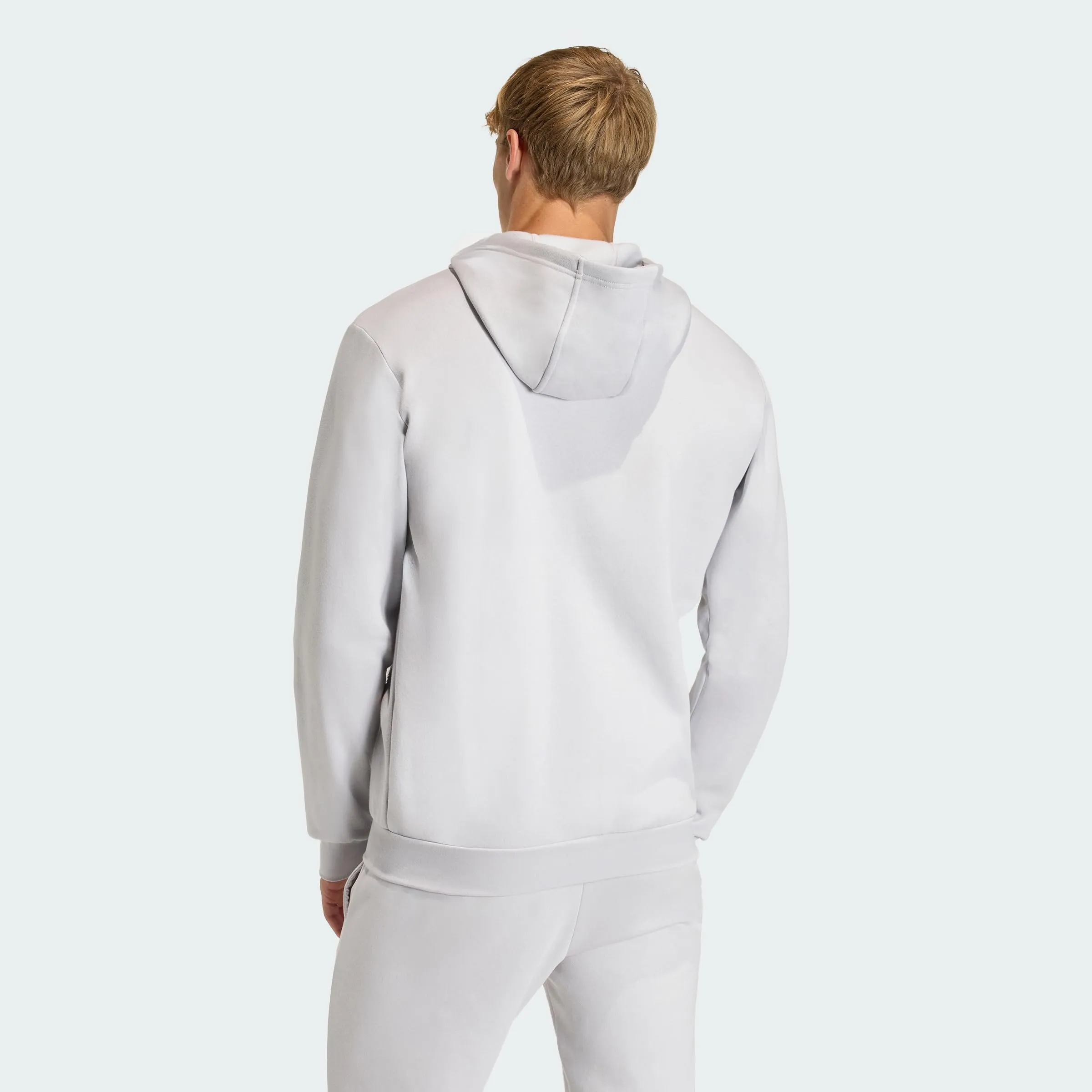 adidas Uomo Entrada26 Full Zip Hoodie Sweatshirt, Team Light Grey/White, L - immagine 5