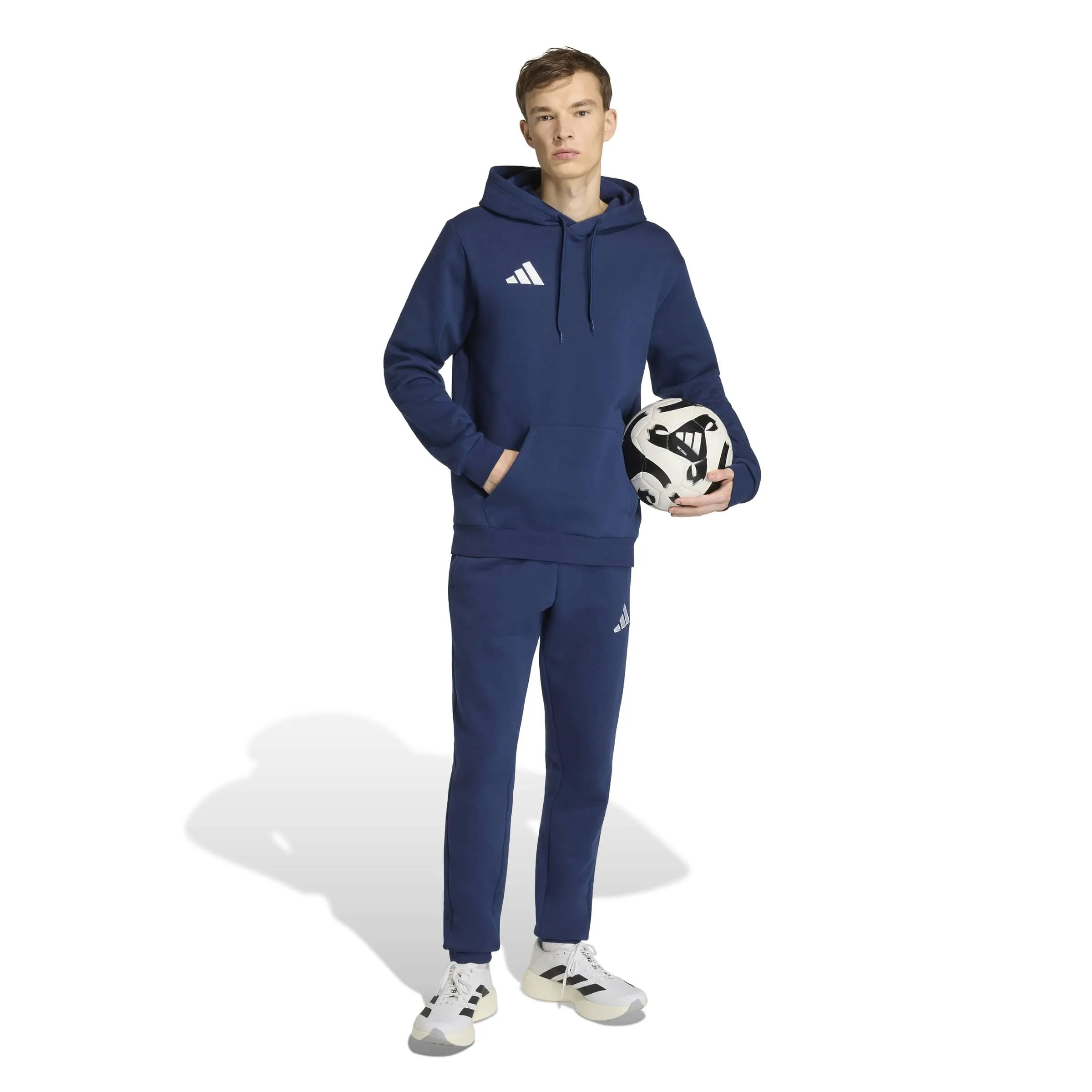 adidas Uomo Entrada26 Hoodie Sweatshirt, Team Navy Blue 2/White, L Extra Tall - immagine 6