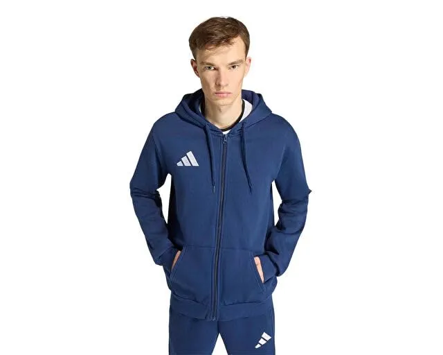 adidas Uomo Entrada26 Full Zip Hoodie Sweatshirt, Team Navy Blue 2/White, M - immagine 3