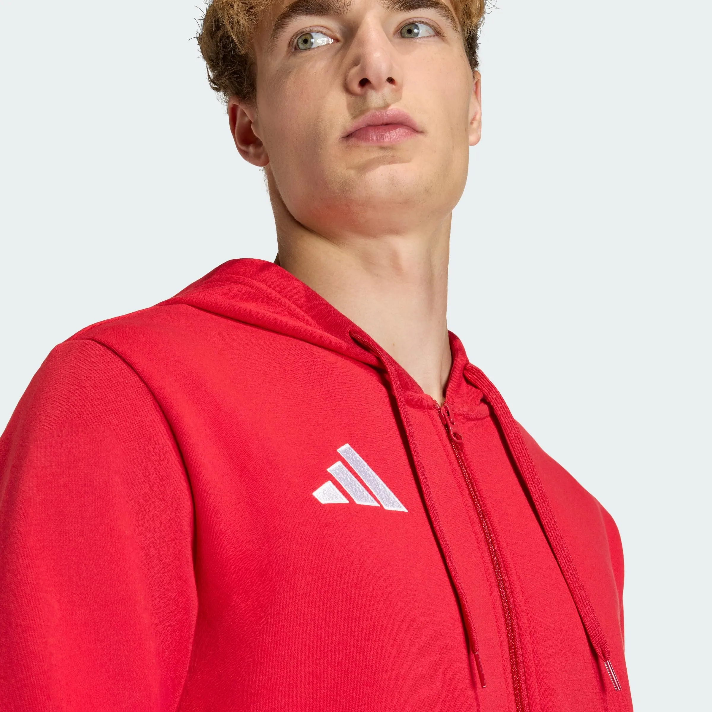 adidas Uomo Entrada26 Full Zip Hoodie Sweatshirt, Team Power Red 2/White, 3XL - immagine 2