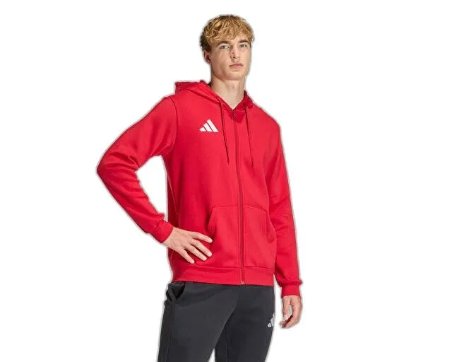 adidas Uomo Entrada26 Full Zip Hoodie Sweatshirt, Team Power Red 2/White, XL - immagine 3