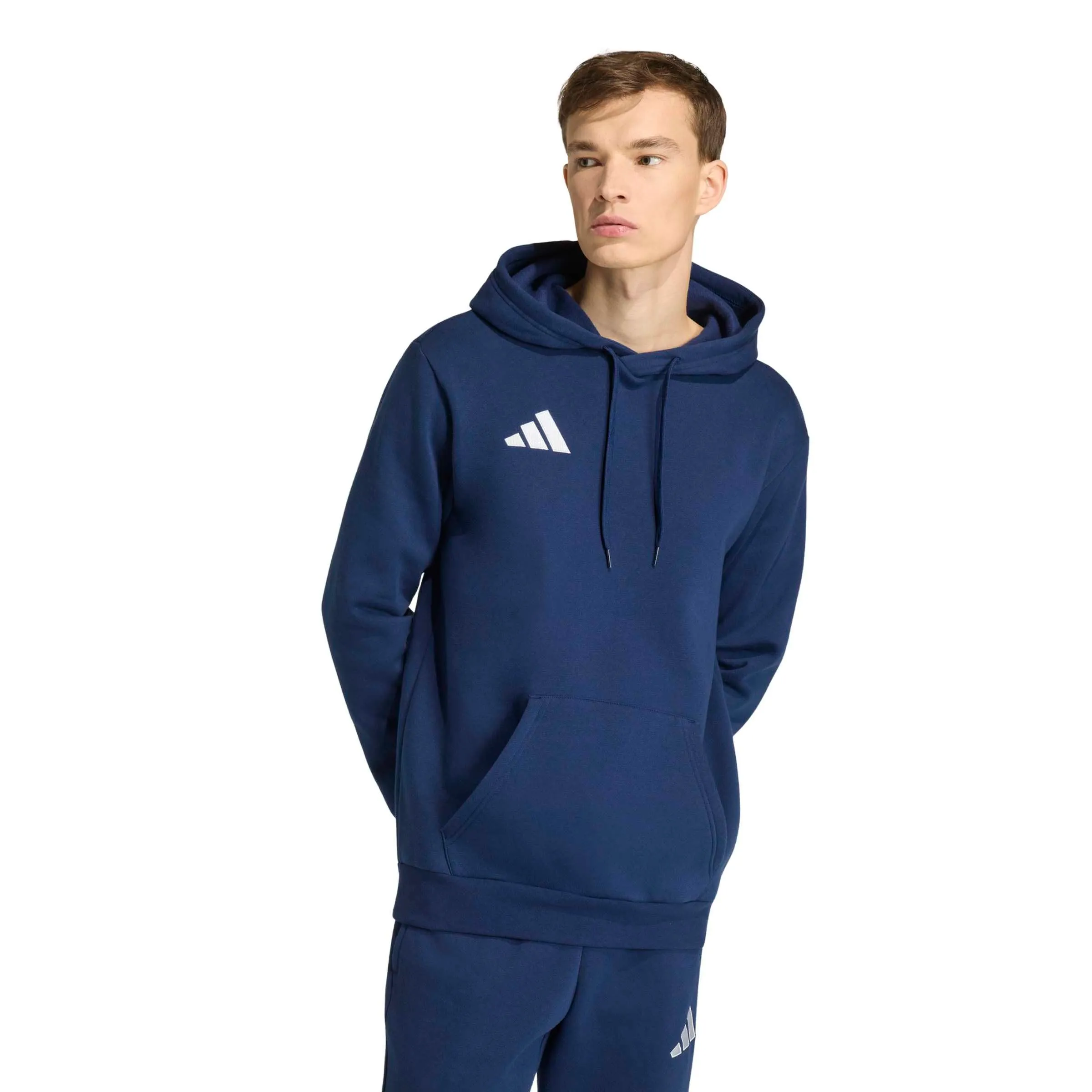 adidas Uomo Entrada26 Hoodie Sweatshirt, Team Navy Blue 2/White, M Extra Tall - immagine 3