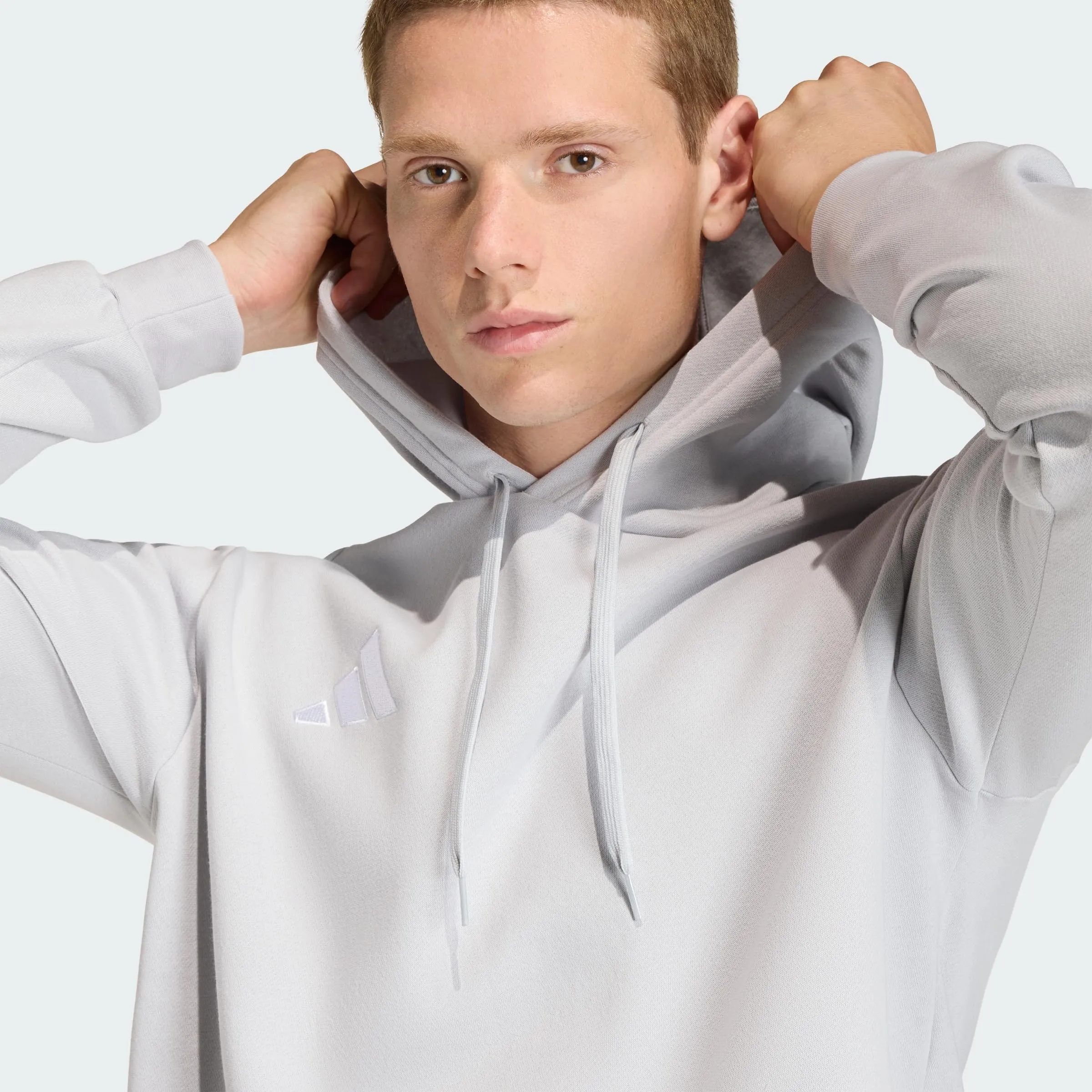 adidas Uomo Entrada26 Hoodie Sweatshirt, Team Light Grey/White, M - immagine 2