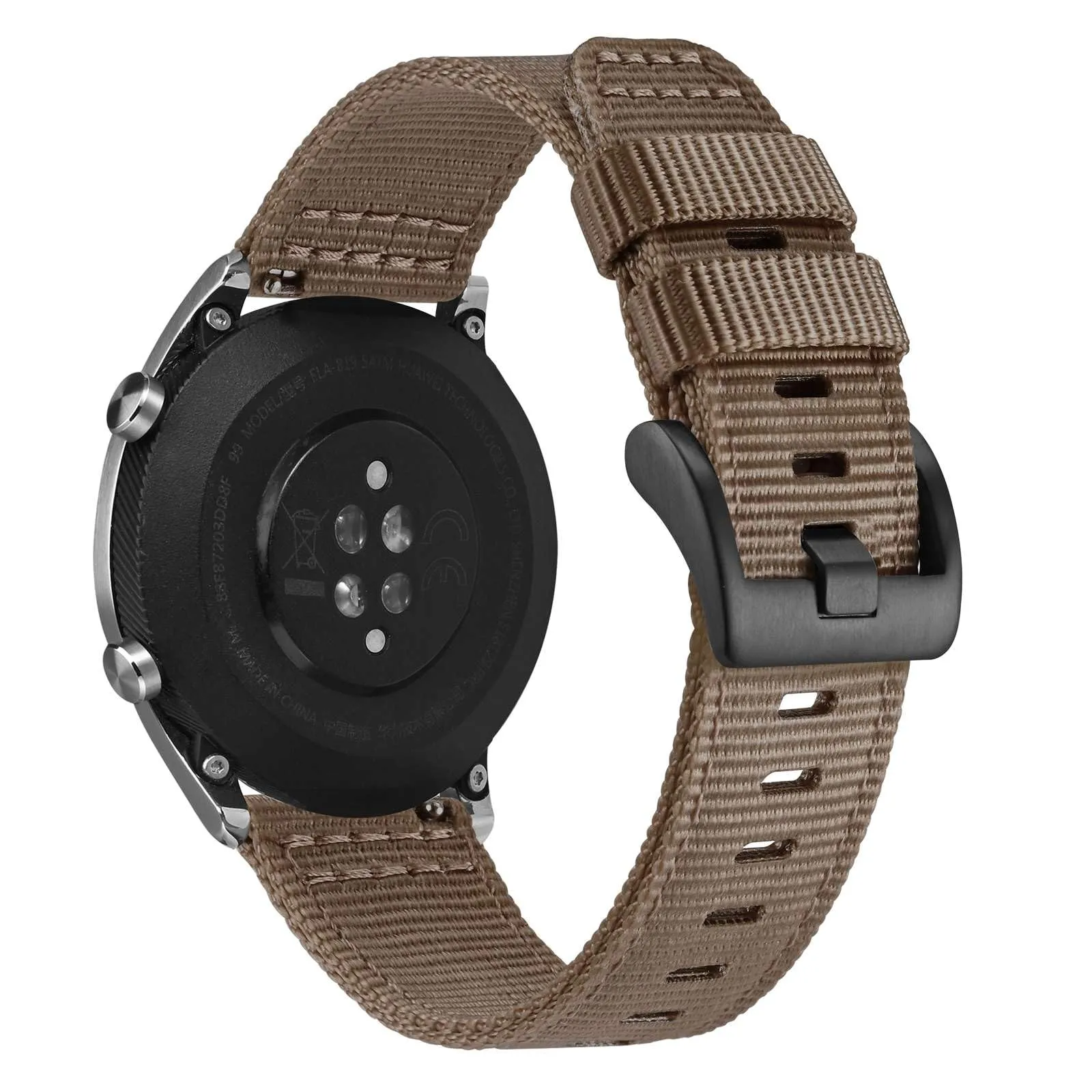 ANNEFIT Cinturino Orologio Nylon 20mm con Fibbia Nera, Cinturini per Orologi Militari a Sgancio Rapido per Uomo Donna (Marrone) - immagine 8