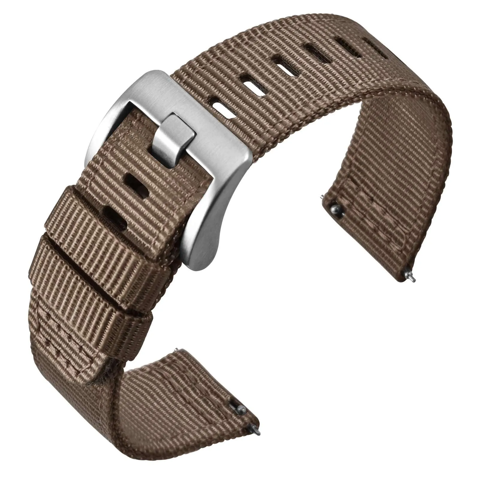 ANNEFIT Cinturino Orologio Nylon 22mm, Cinturini per Orologi Militari a Sgancio Rapido per Uomo Donna (Marrone) - immagine 1