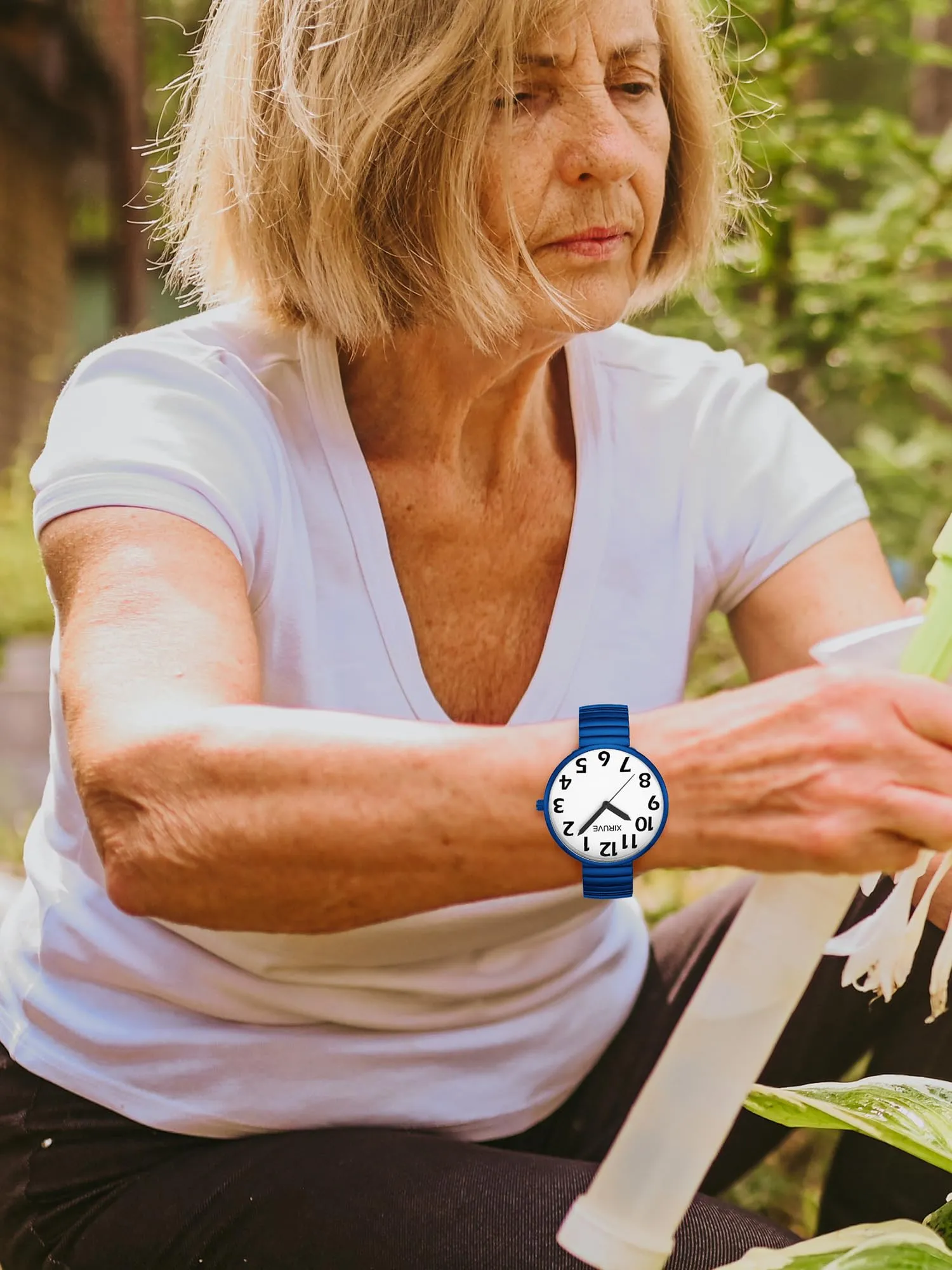 XIRUVE Donna Uomo Facile Lettura Numeri Grandi Quadrante Grande Cinturino Elastico Orologio da Polso Quarzo in Acciaio Inossidabile - immagine 6