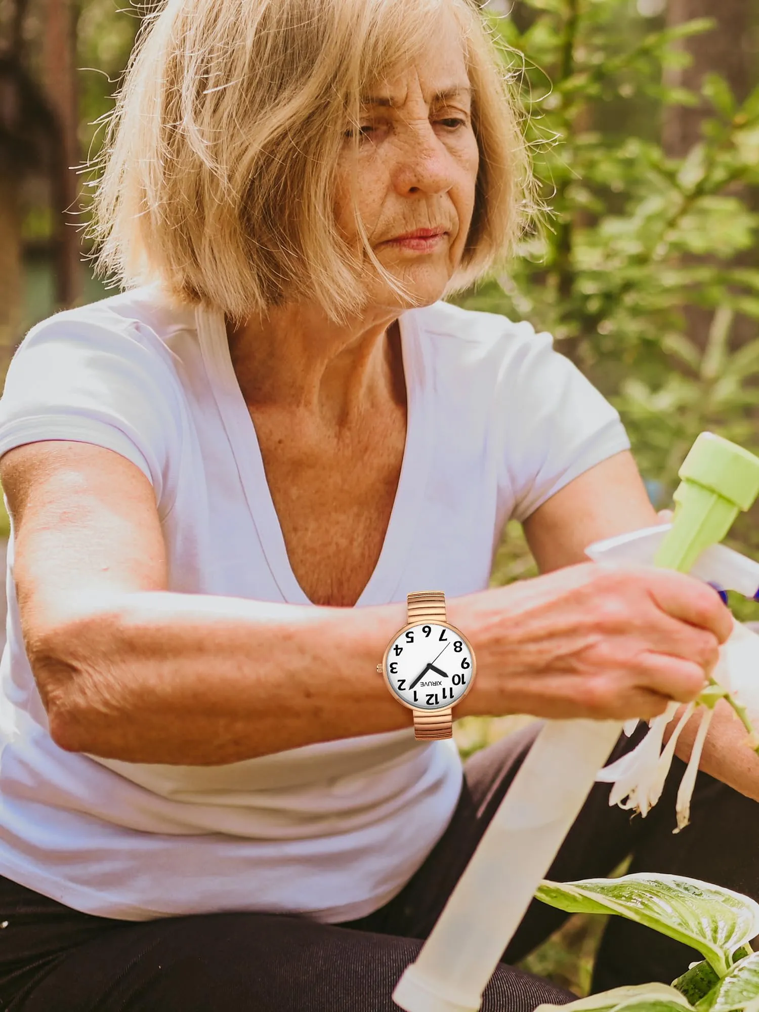 XIRUVE Donna Uomo Facile Lettura Numeri Grandi Quadrante Grande Cinturino Elastico Orologio da Polso Quarzo in Acciaio Inossidabile - immagine 6