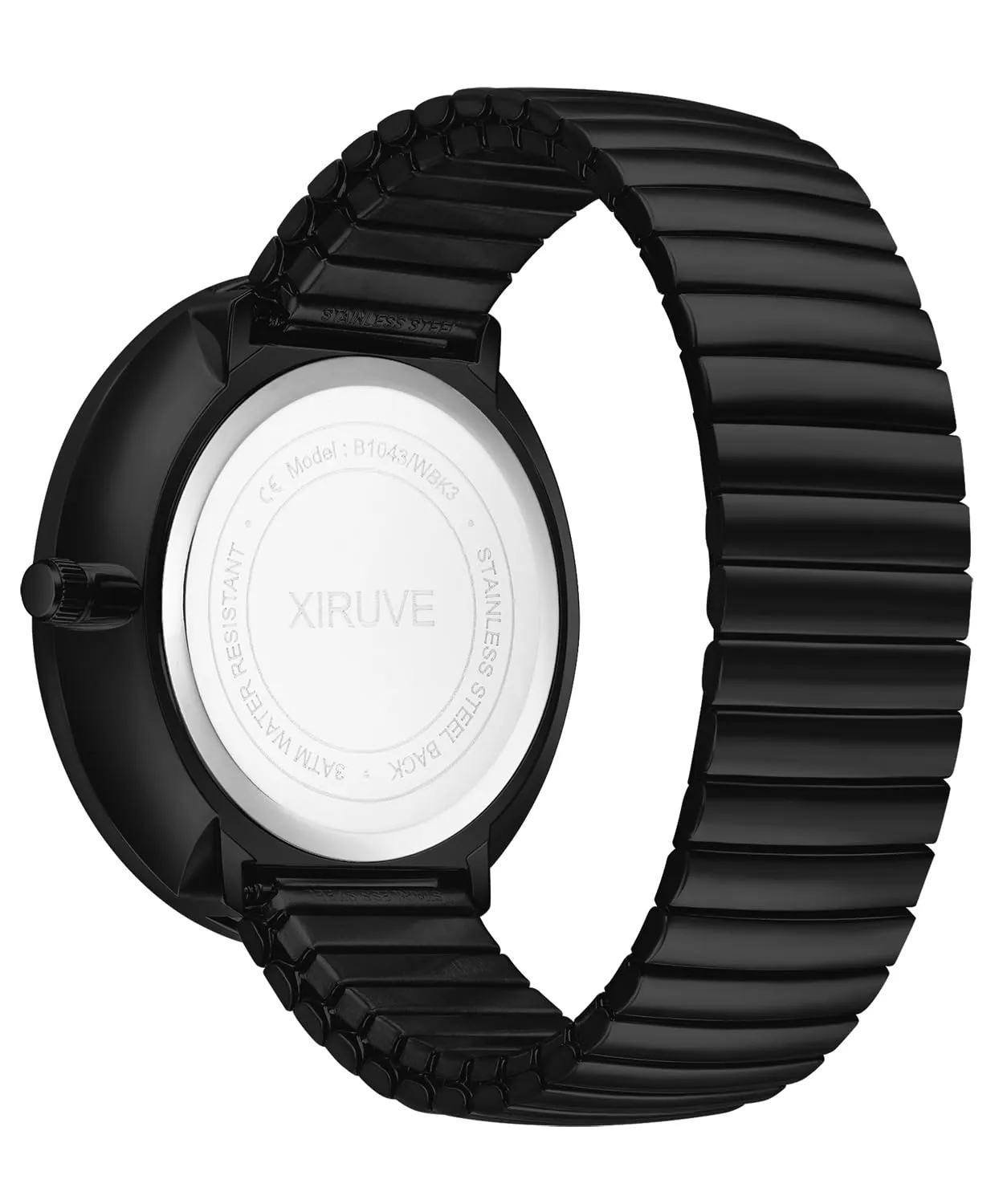XIRUVE Donna Uomo Facile Lettura Numeri Grandi Quadrante Grande Cinturino Elastico Orologio da Polso Quarzo in Acciaio Inossidabile - immagine 4