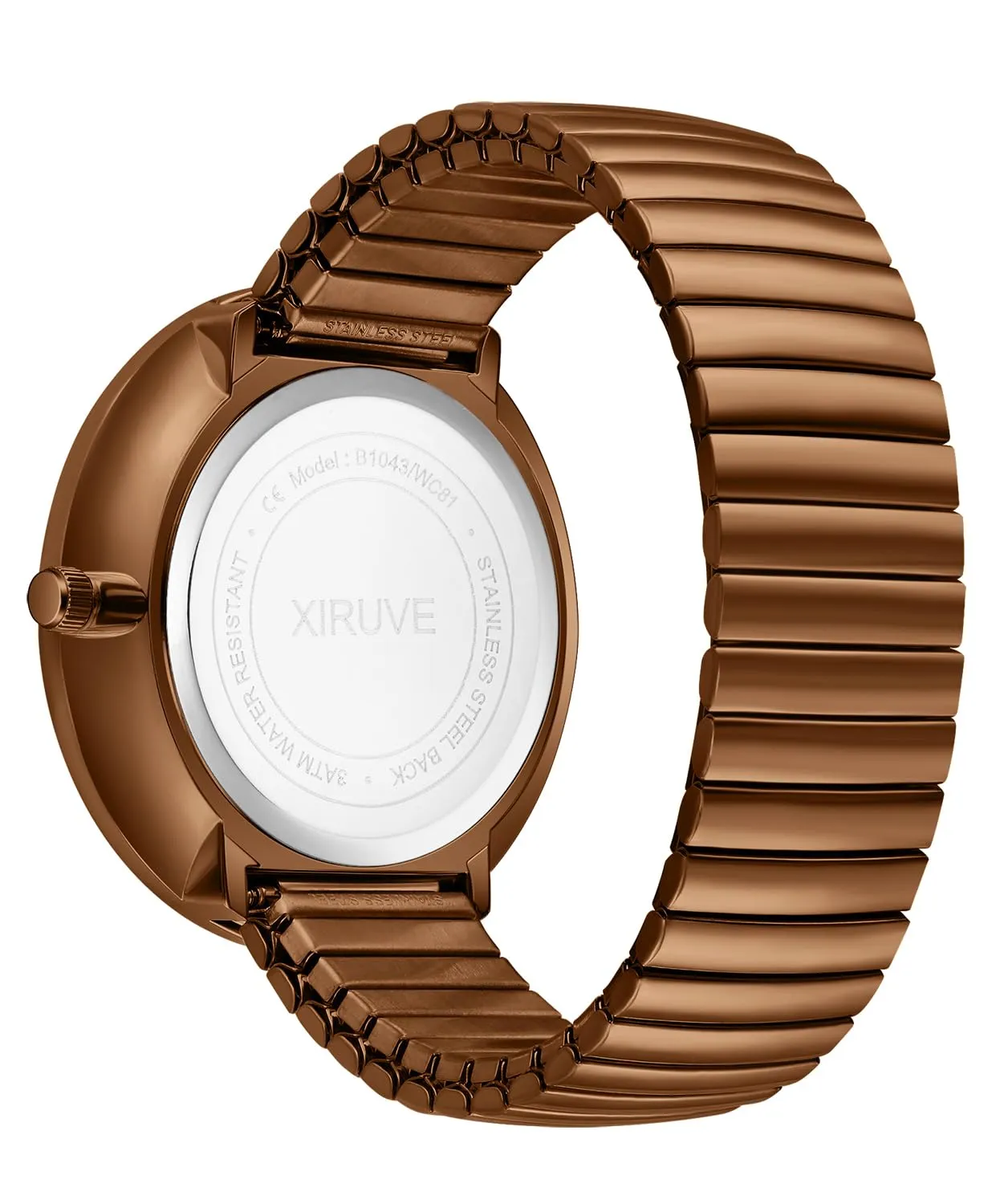 XIRUVE Donna Uomo Facile Lettura Numeri Grandi Quadrante Grande Cinturino Elastico Orologio da Polso Quarzo in Acciaio Inossidabile - immagine 4