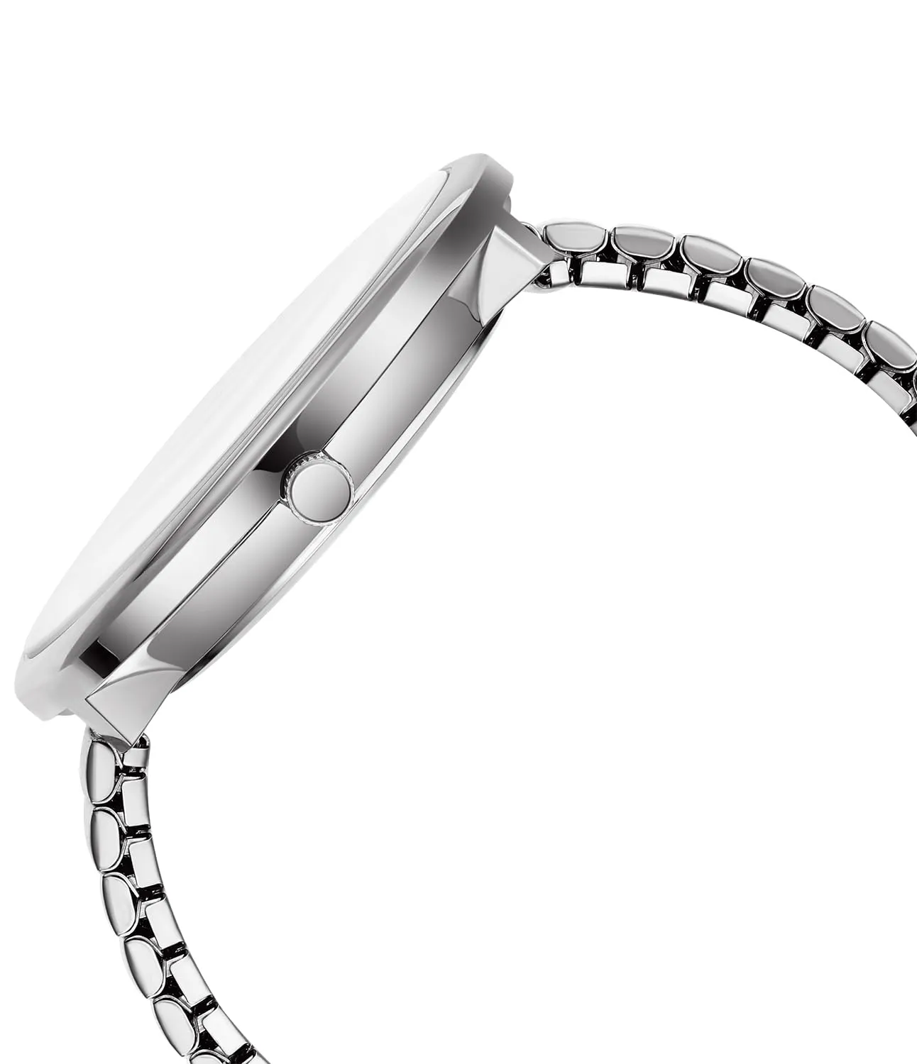 XIRUVE Donna Uomo Facile Lettura Numeri Grandi Quadrante Grande Cinturino Elastico Orologio da Polso Quarzo in Acciaio Inossidabile - immagine 3