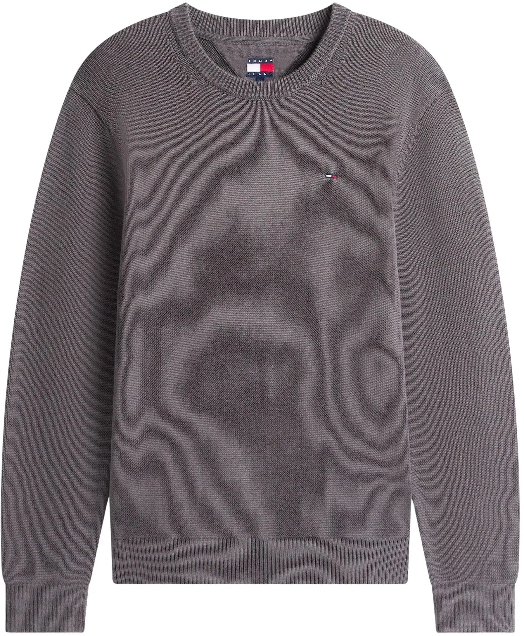 Tommy Jeans Uomo Pullover Sweater Slim Fit, Grigio (Washed Black), M - immagine 5