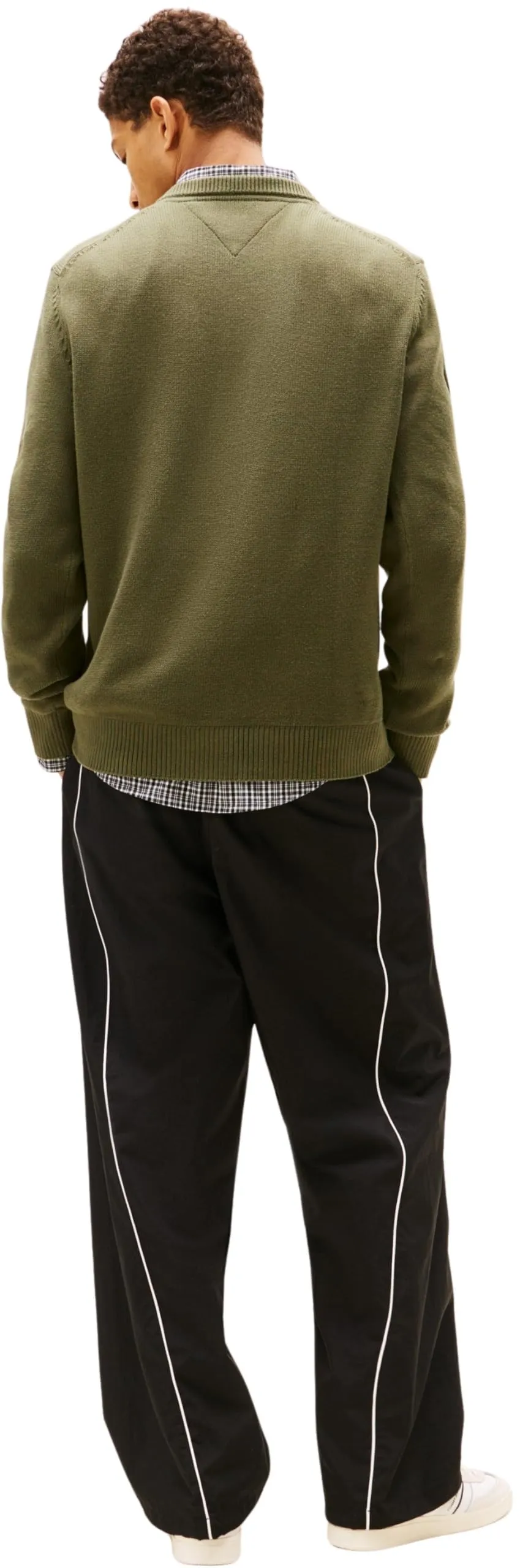 Tommy Jeans Uomo Pullover Sweater Slim Fit, Verde (Dark Greenery), L - immagine 2