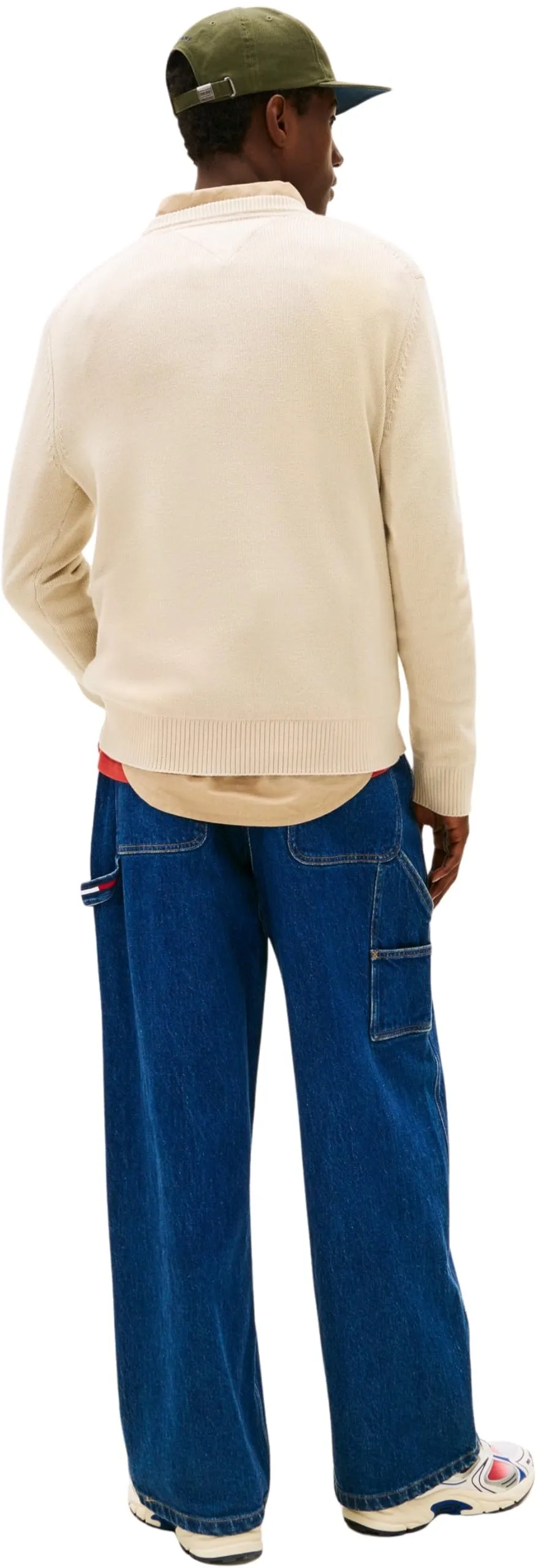 Tommy Jeans Uomo Pullover Sweater Slim Fit, Beige (Gulf Sand), XS - immagine 2