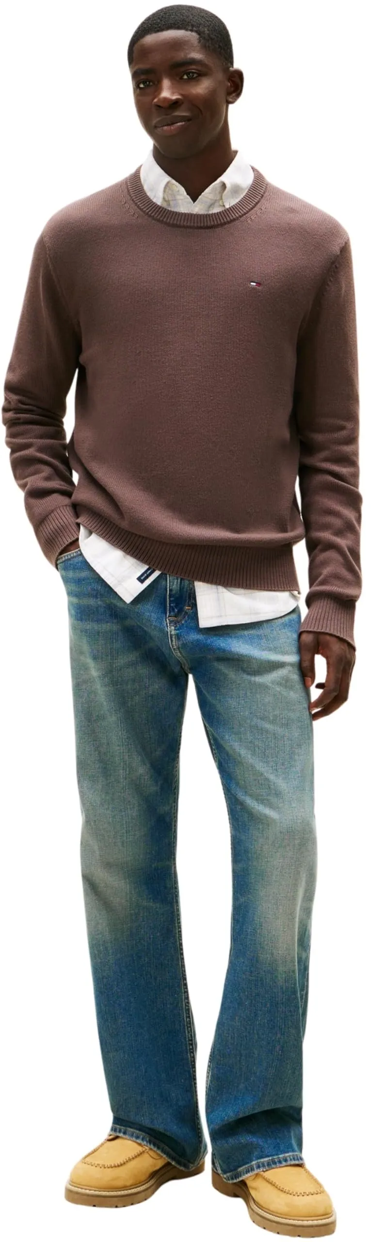 Tommy Jeans Uomo Pullover Sweater Slim Fit, Blu (Black Walnut), L - immagine 5