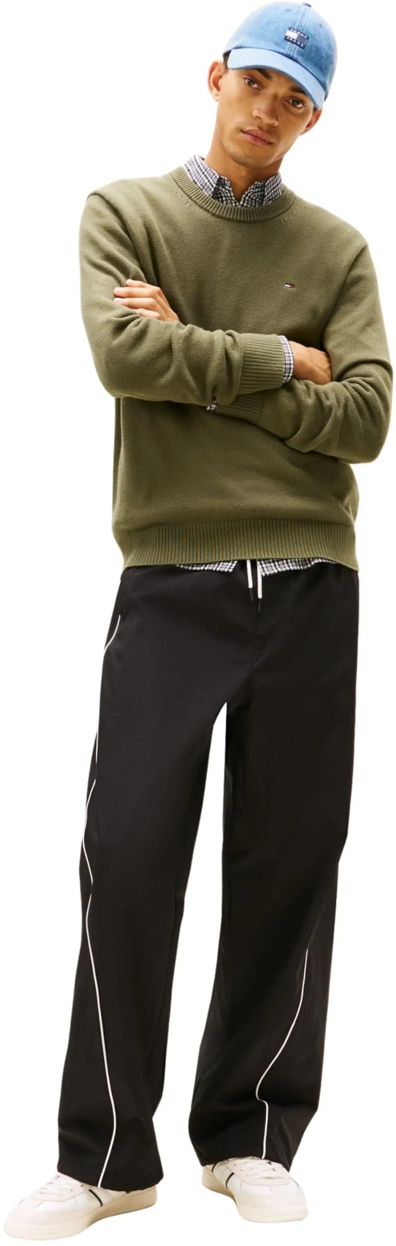 Tommy Jeans Uomo Pullover Sweater Slim Fit, Verde (Dark Greenery), XL - immagine 5