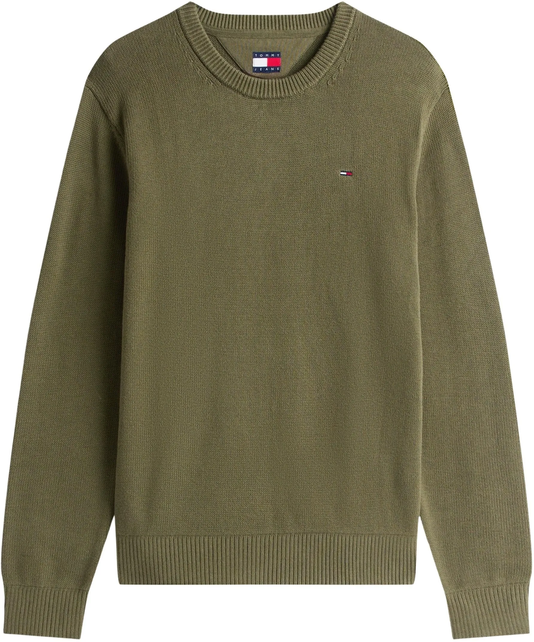 Tommy Jeans Uomo Pullover Sweater Slim Fit, Verde (Dark Greenery), S - immagine 6