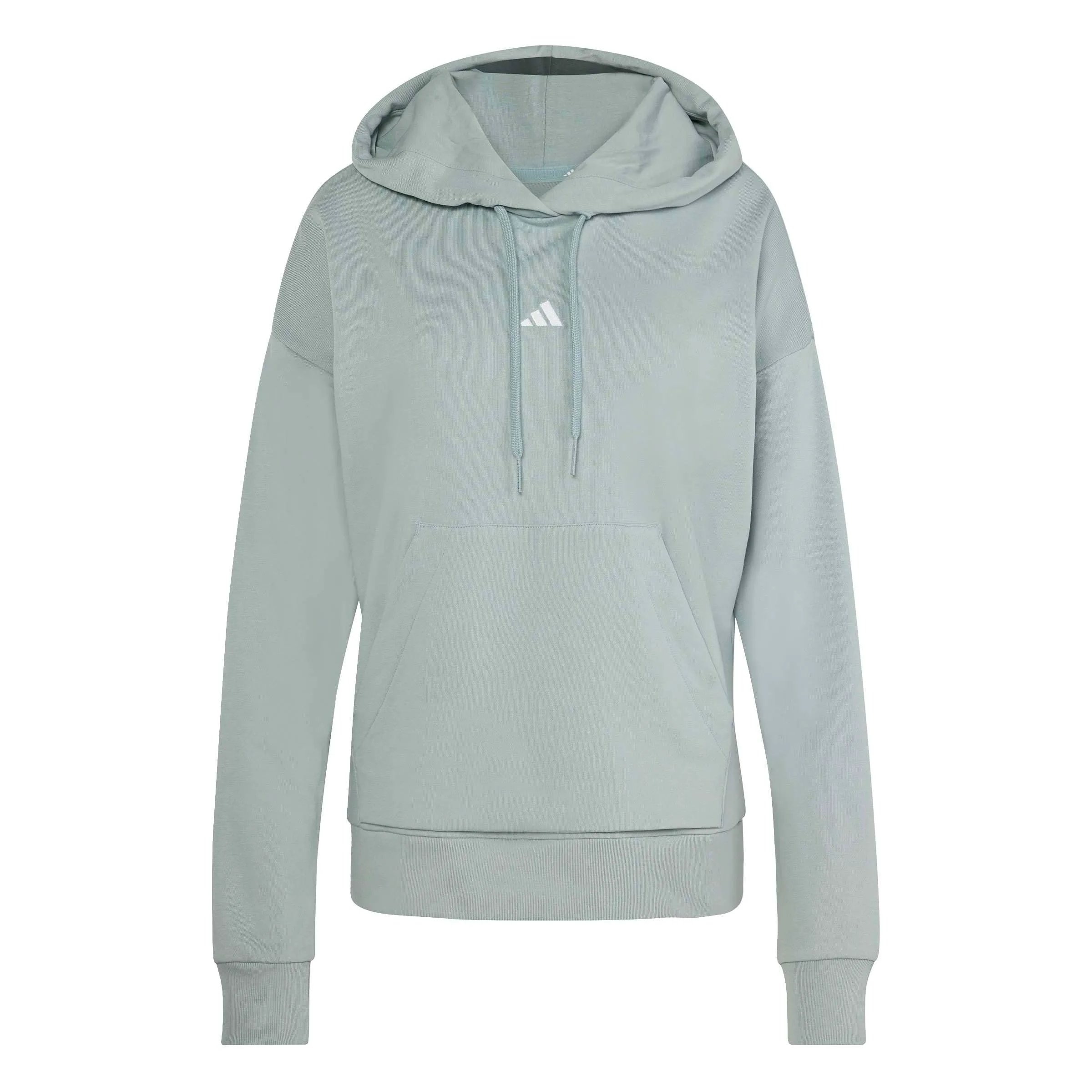 adidas Femme Essentials Small Logo French Terry Hoodie, Wonder Sage/White, L - immagine 1