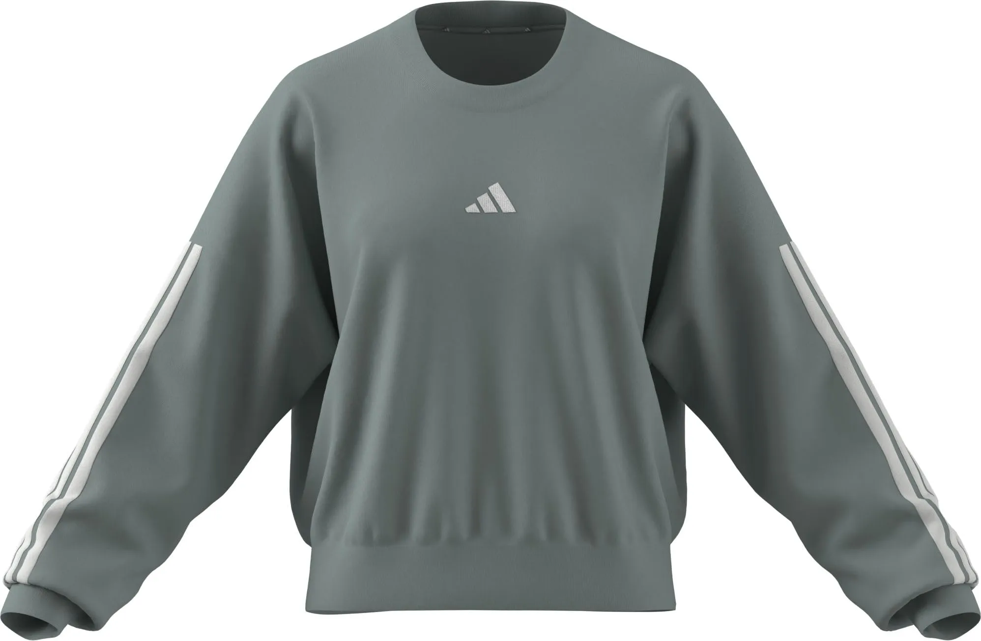 adidas Femme Essentials 3-Stripes French Terry Sweatshirt, Wonder Sage/White, XXL - immagine 6