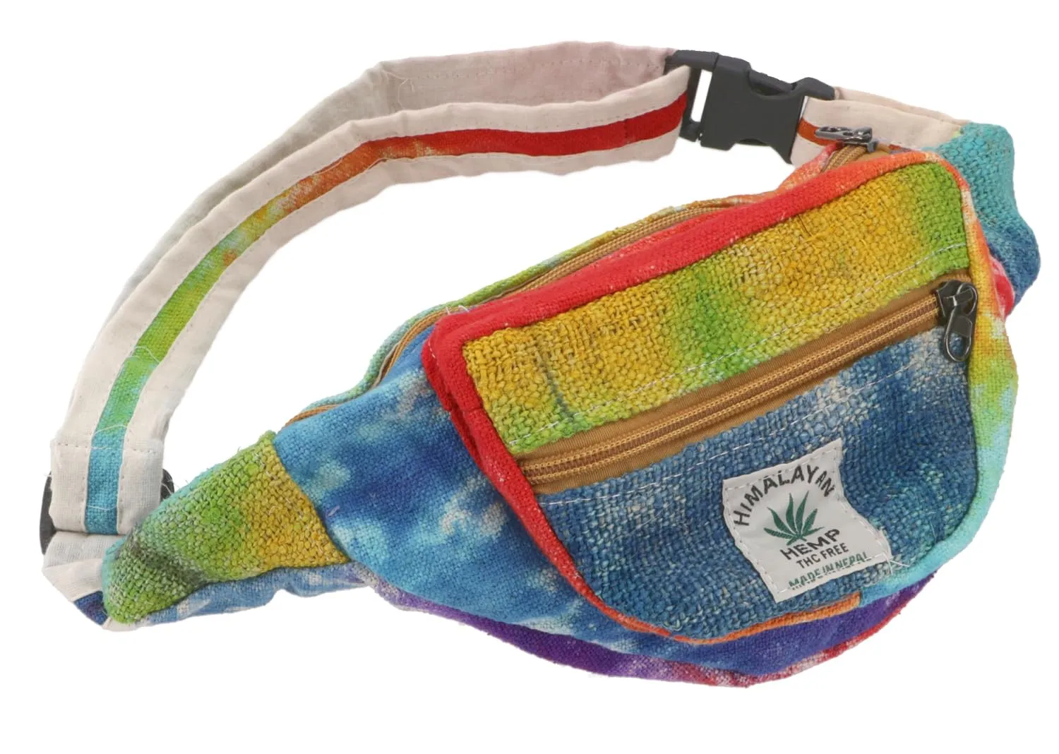 GURU SHOP Praktische Hanf Gürteltasche, Batik Ethno Bauchtasche, Sidebag - Batik Bunt, Herren/Damen, Mehrfarbig, Size:One Size, 15x20 cm, Festival- Bauchtasche Hippie - immagine 1