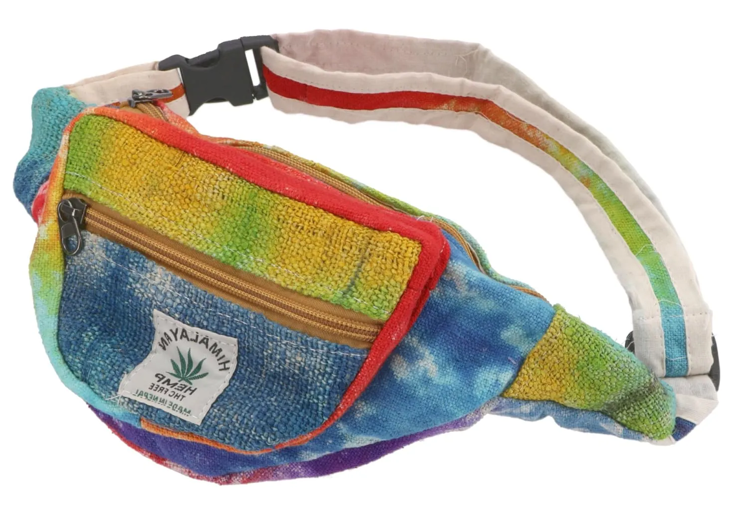 GURU SHOP Praktische Hanf Gürteltasche, Batik Ethno Bauchtasche, Sidebag - Batik Bunt, Herren/Damen, Mehrfarbig, Size:One Size, 15x20 cm, Festival- Bauchtasche Hippie - immagine 3