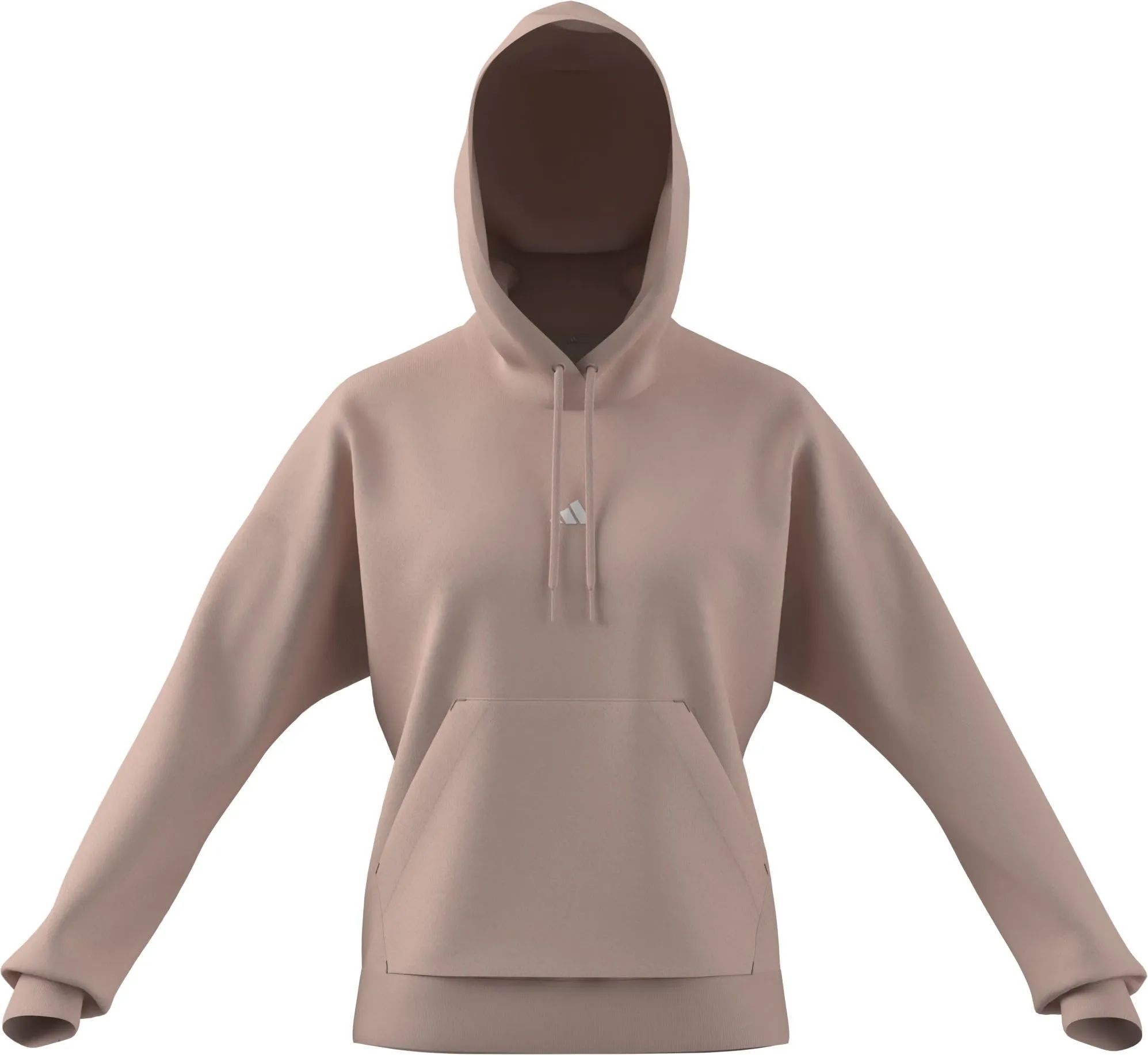 adidas Femme Essentials Small Logo French Terry Hoodie, Blush Pink/White, S - immagine 1