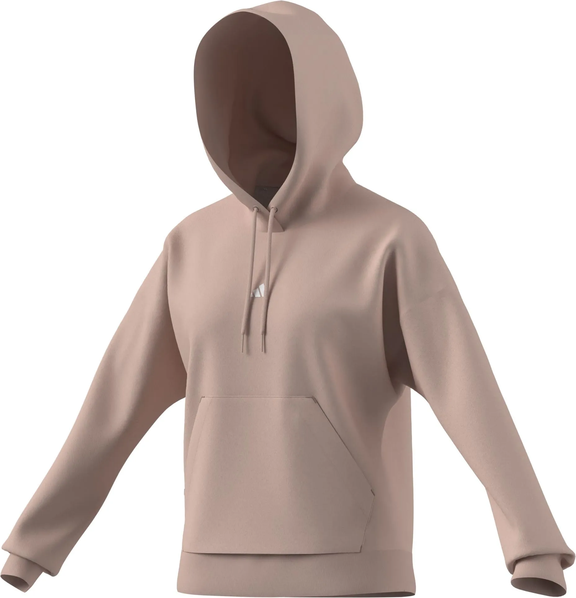 adidas Femme Essentials Small Logo French Terry Hoodie, Blush Pink/White, S - immagine 3